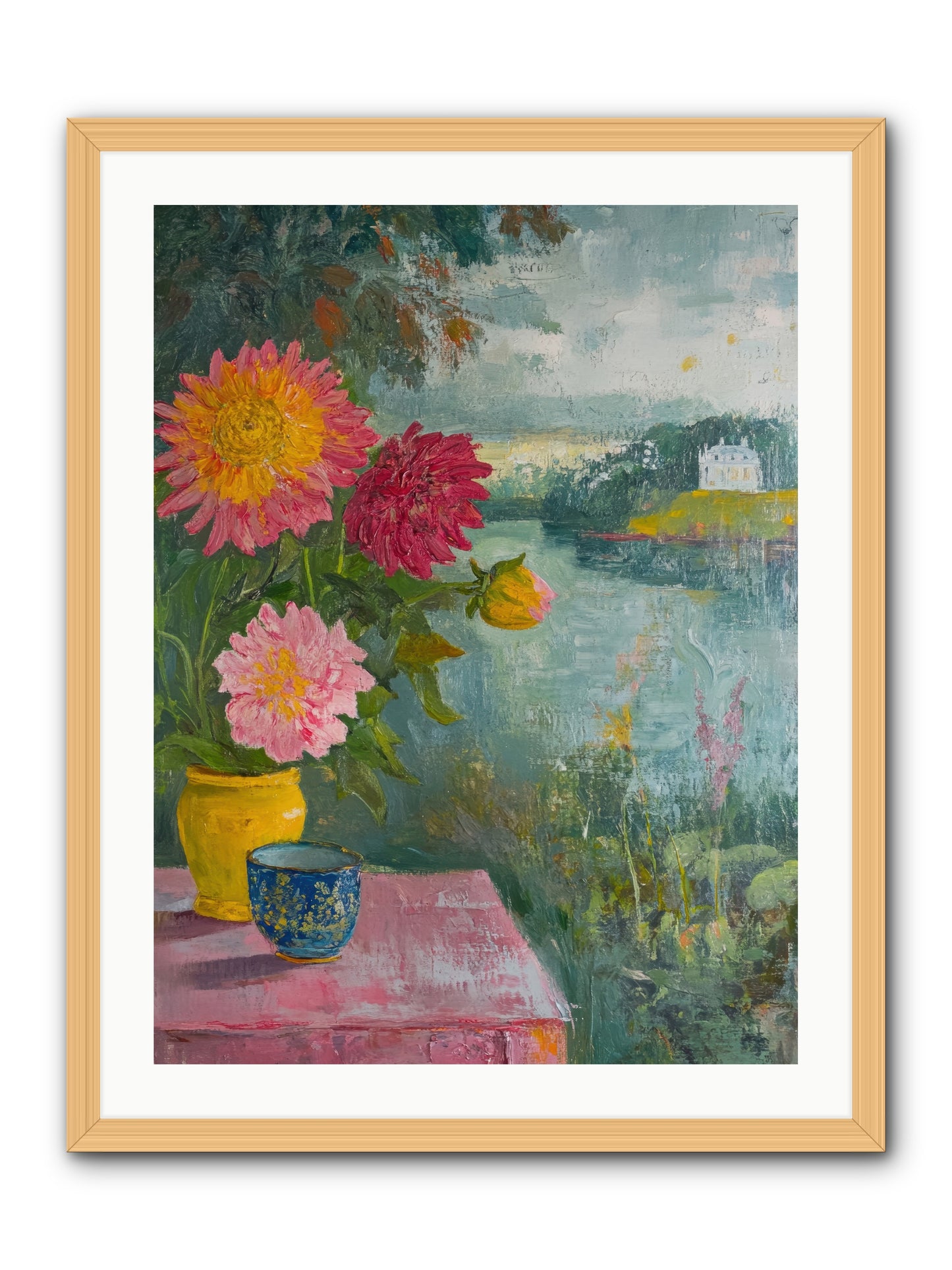 Portico Romance -- Framed Print - Natural 24x32