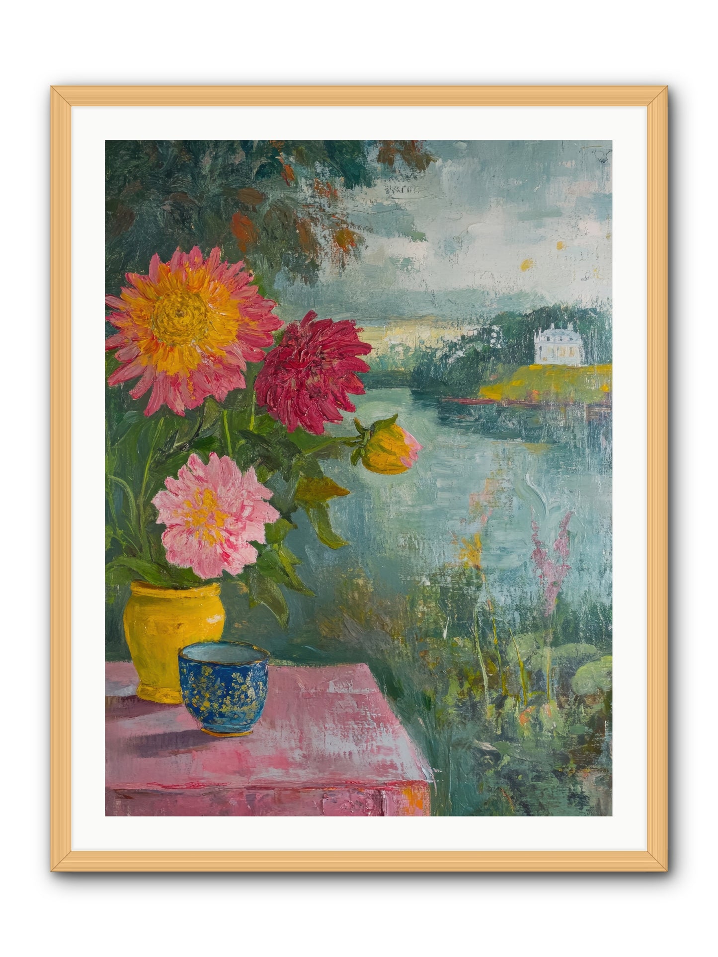 Portico Romance -- Framed Print - Natural 30x40