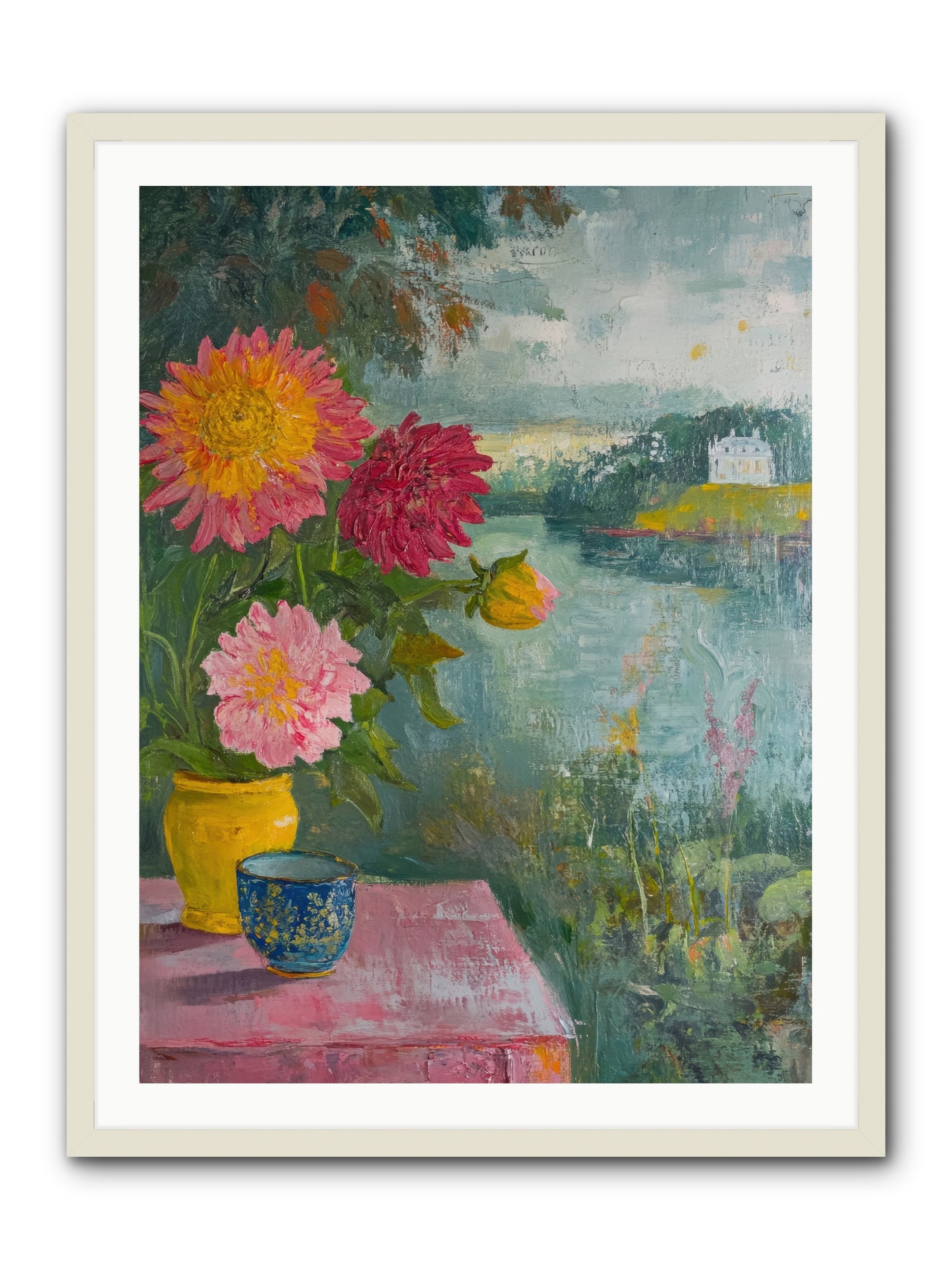 Portico Romance -- Framed Print - White 30x40