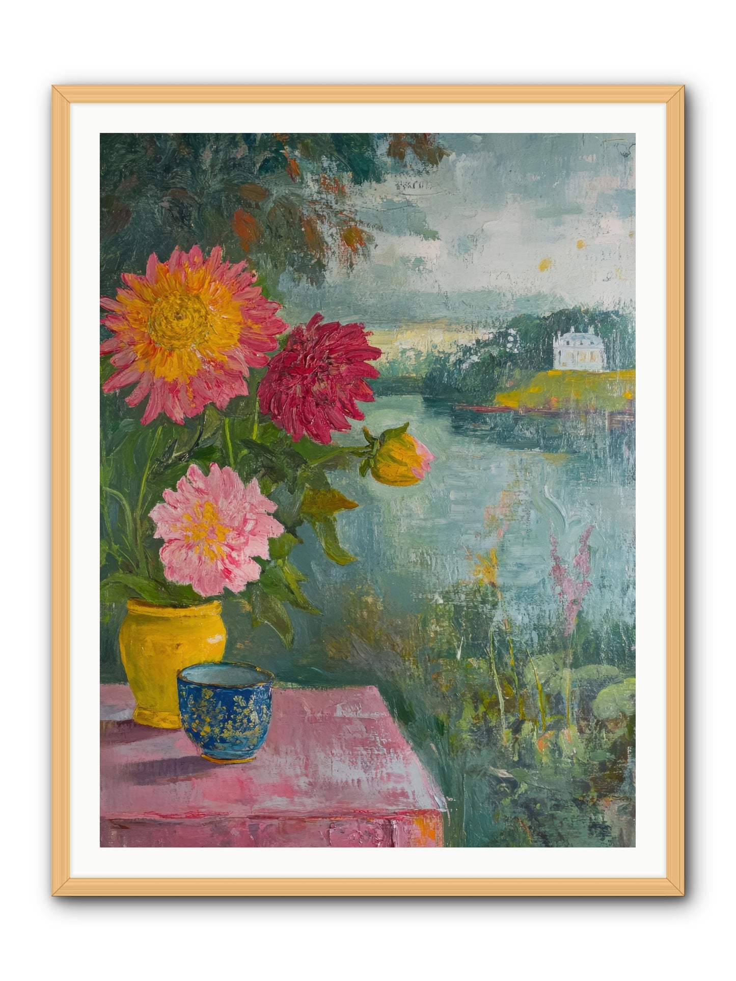 Portico Romance -- Framed Print - Natural 36x48