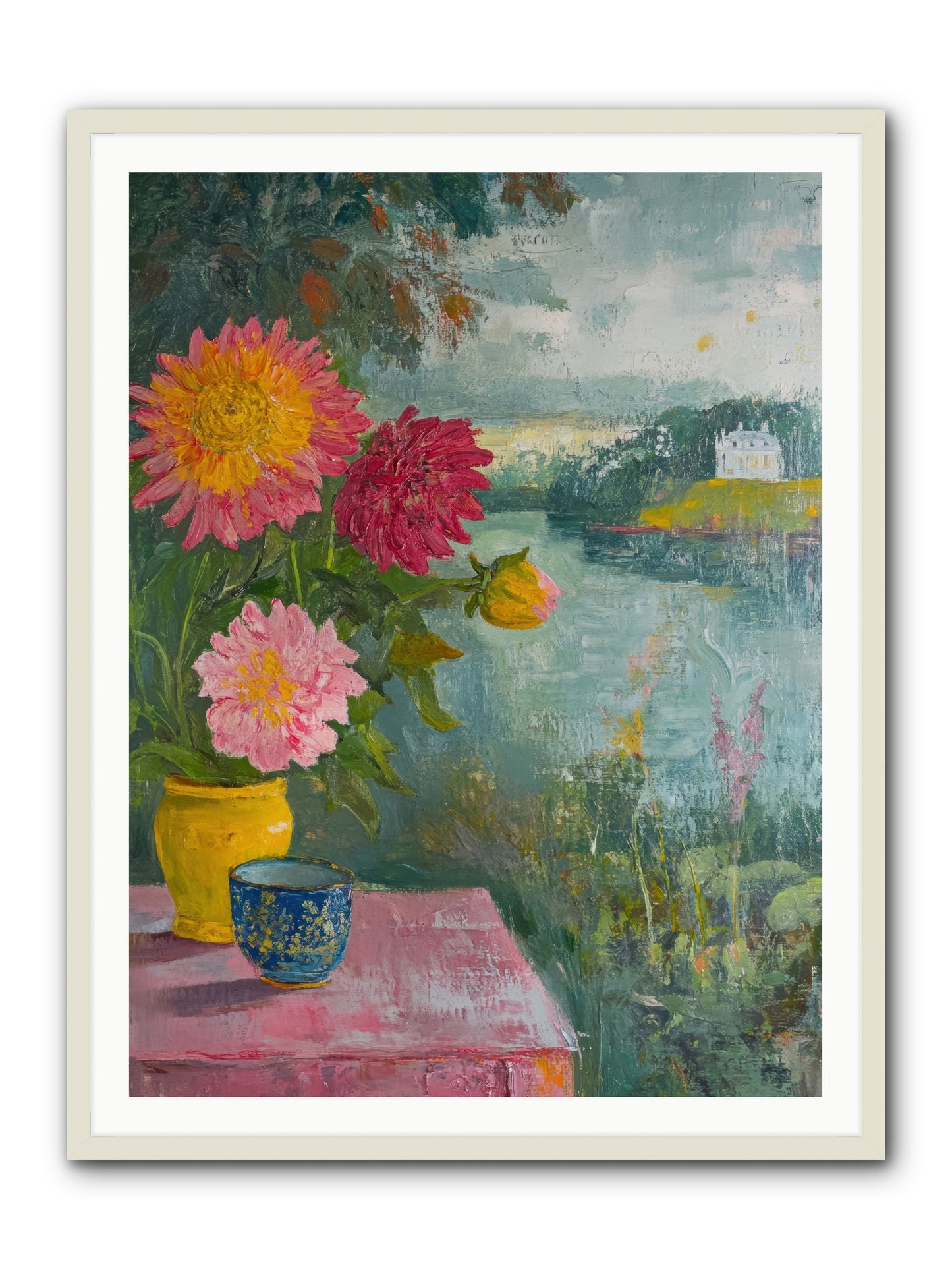 Portico Romance -- Framed Print - White 36x48