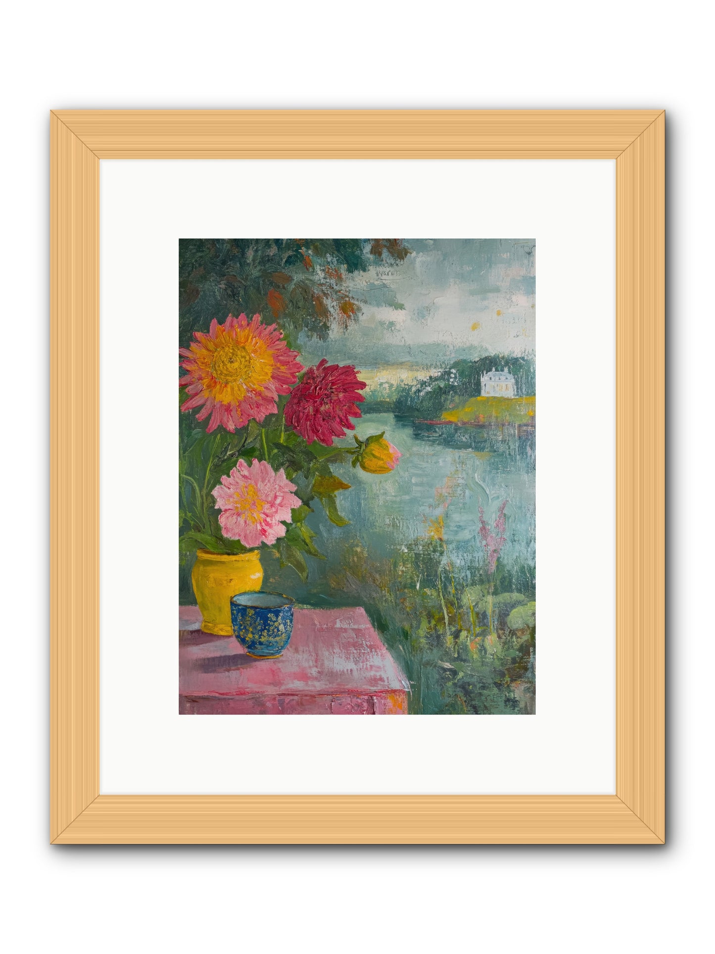 Portico Romance -- Framed Print - Natural 9x12