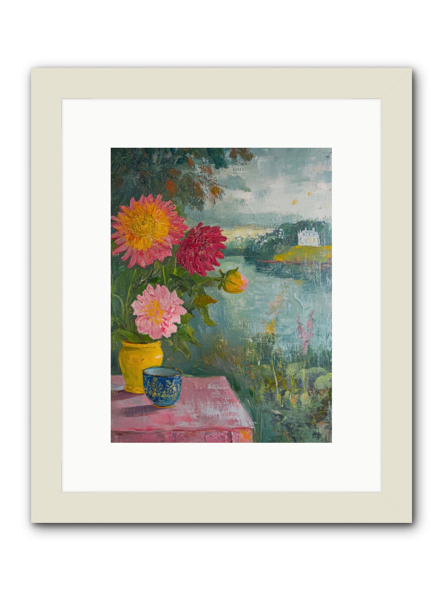 Portico Romance -- Framed Print - White 9x12