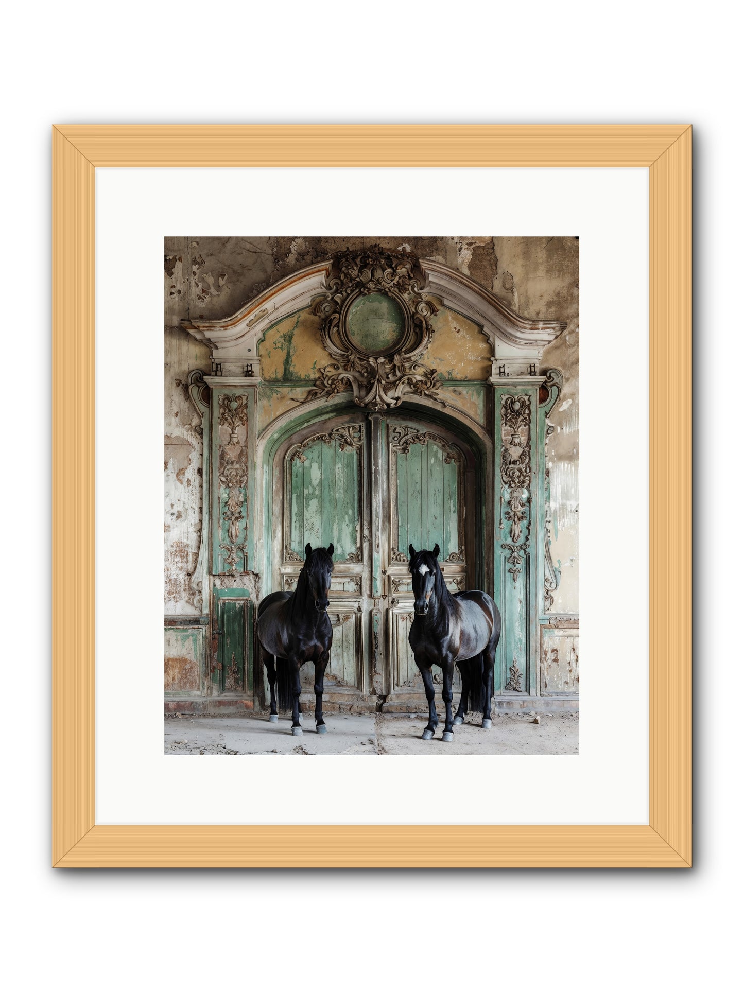 Portico To Midnight Equestria -- Framed Print - Natural 12x15