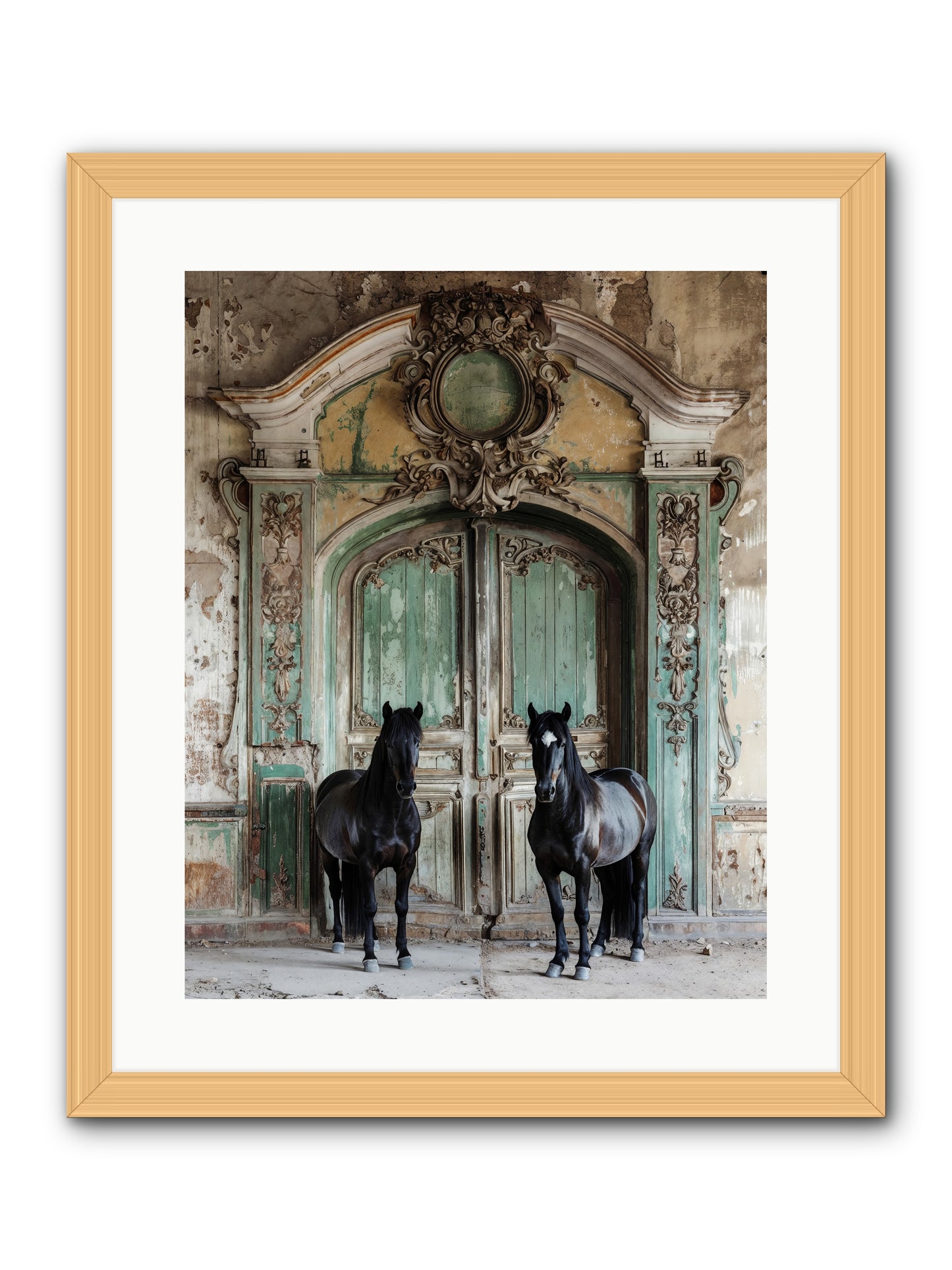 Portico To Midnight Equestria -- Framed Print - Natural 16x20