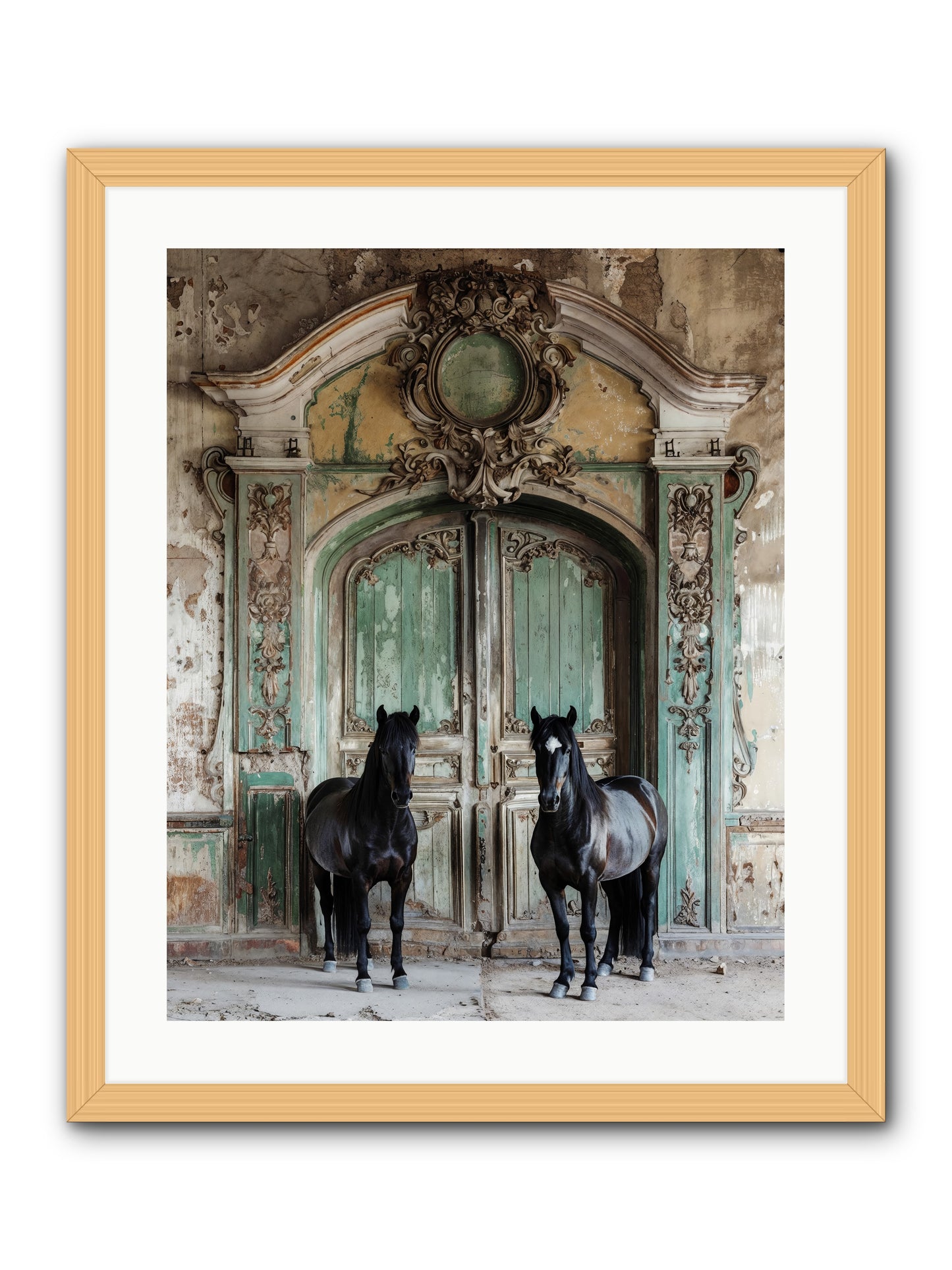 Portico To Midnight Equestria -- Framed Print - Natural 20x25