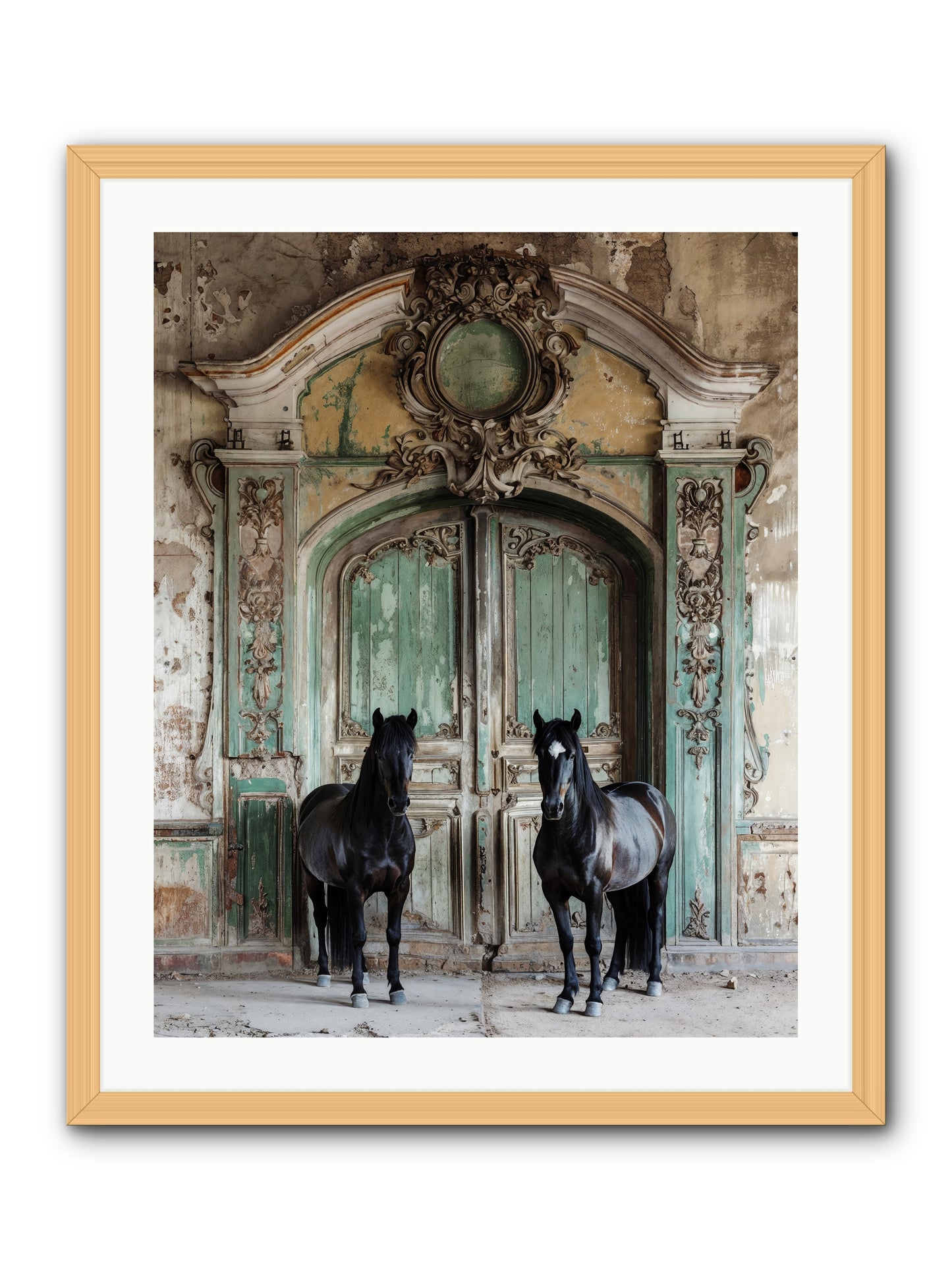 Portico To Midnight Equestria -- Framed Print - Natural 24x30