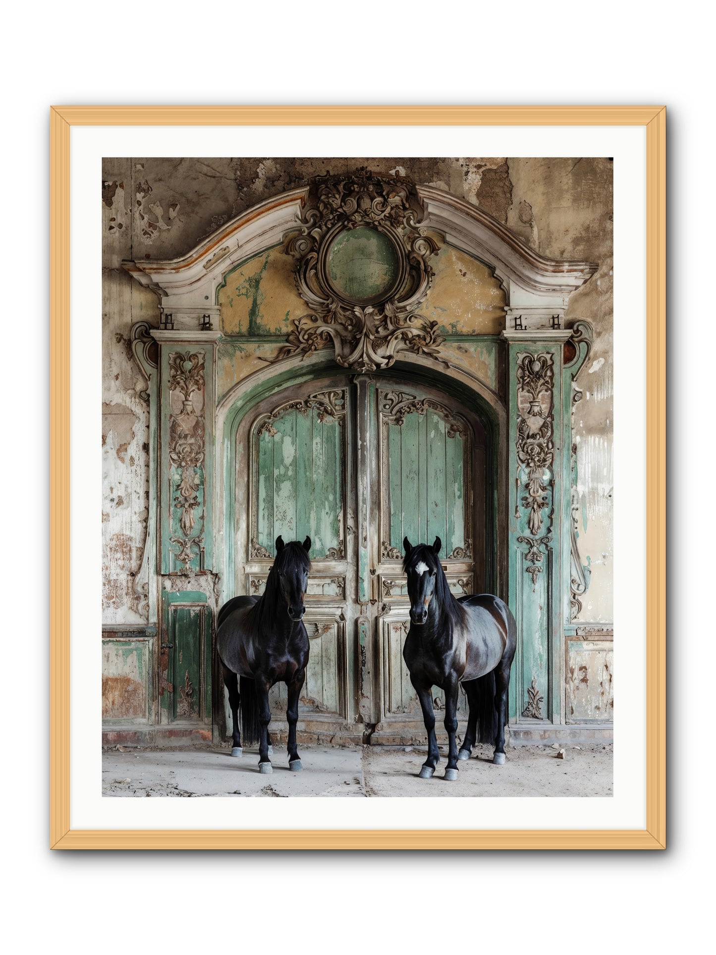 Portico To Midnight Equestria -- Framed Print - Natural 32x40
