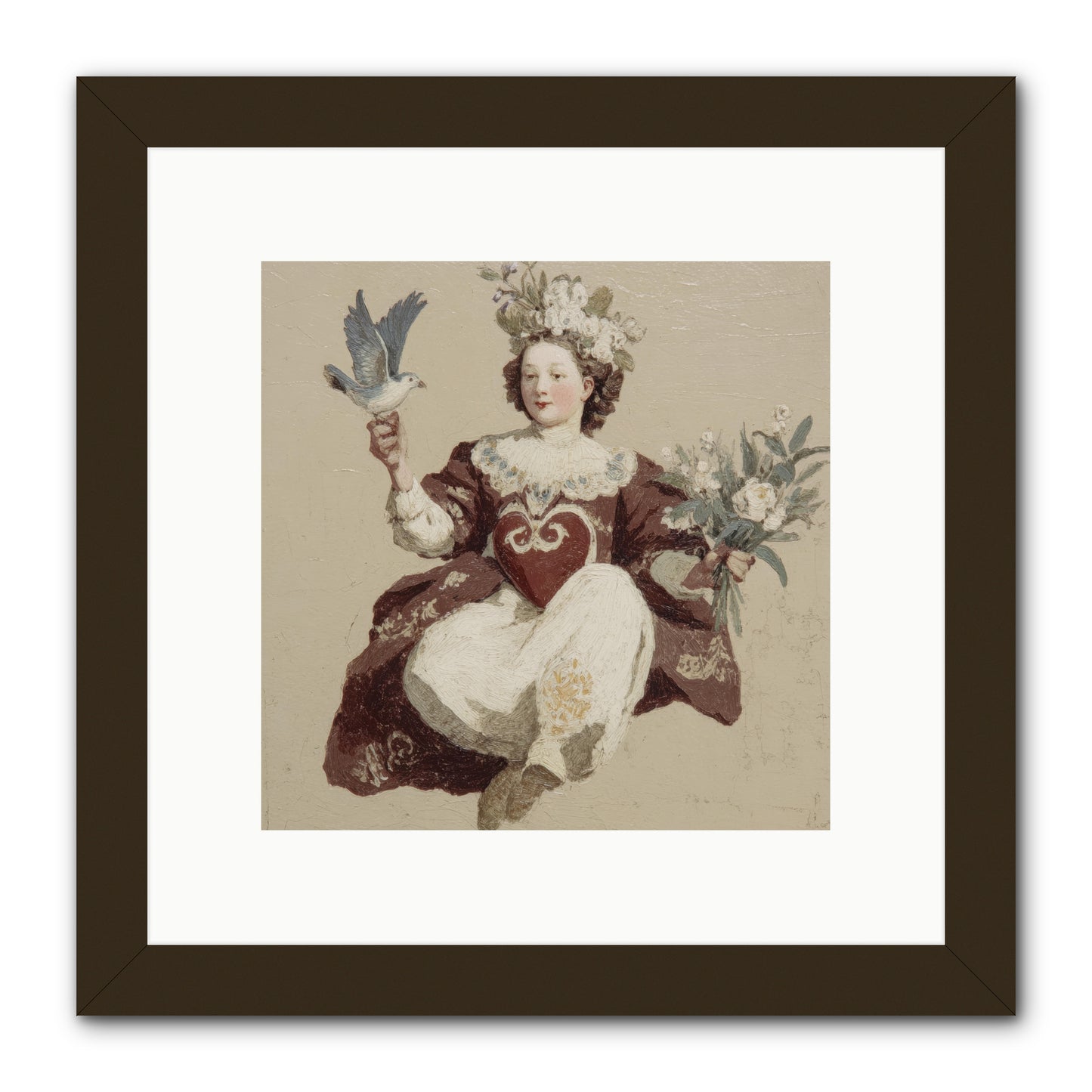 Portrait Of Love's Patient Wait -- Framed Print - Black 10x10