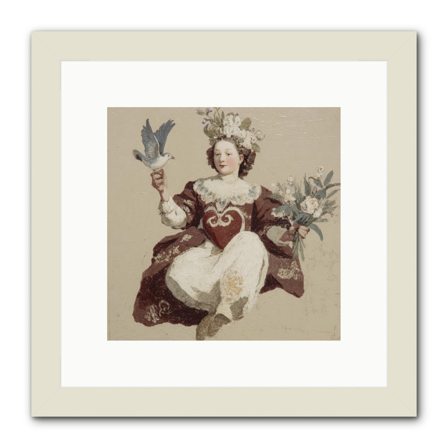 Portrait Of Love's Patient Wait -- Framed Print - White 10x10