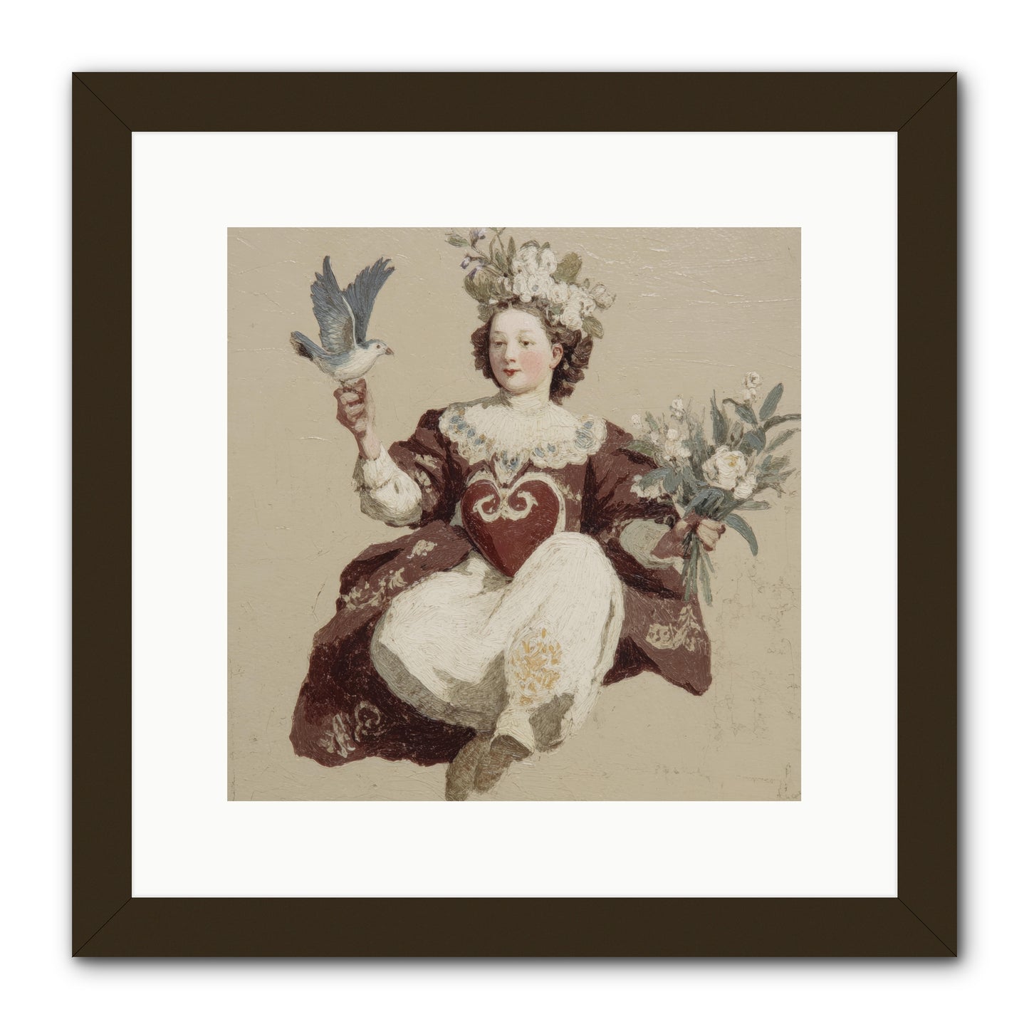 Portrait Of Love's Patient Wait -- Framed Print - Black 12x12