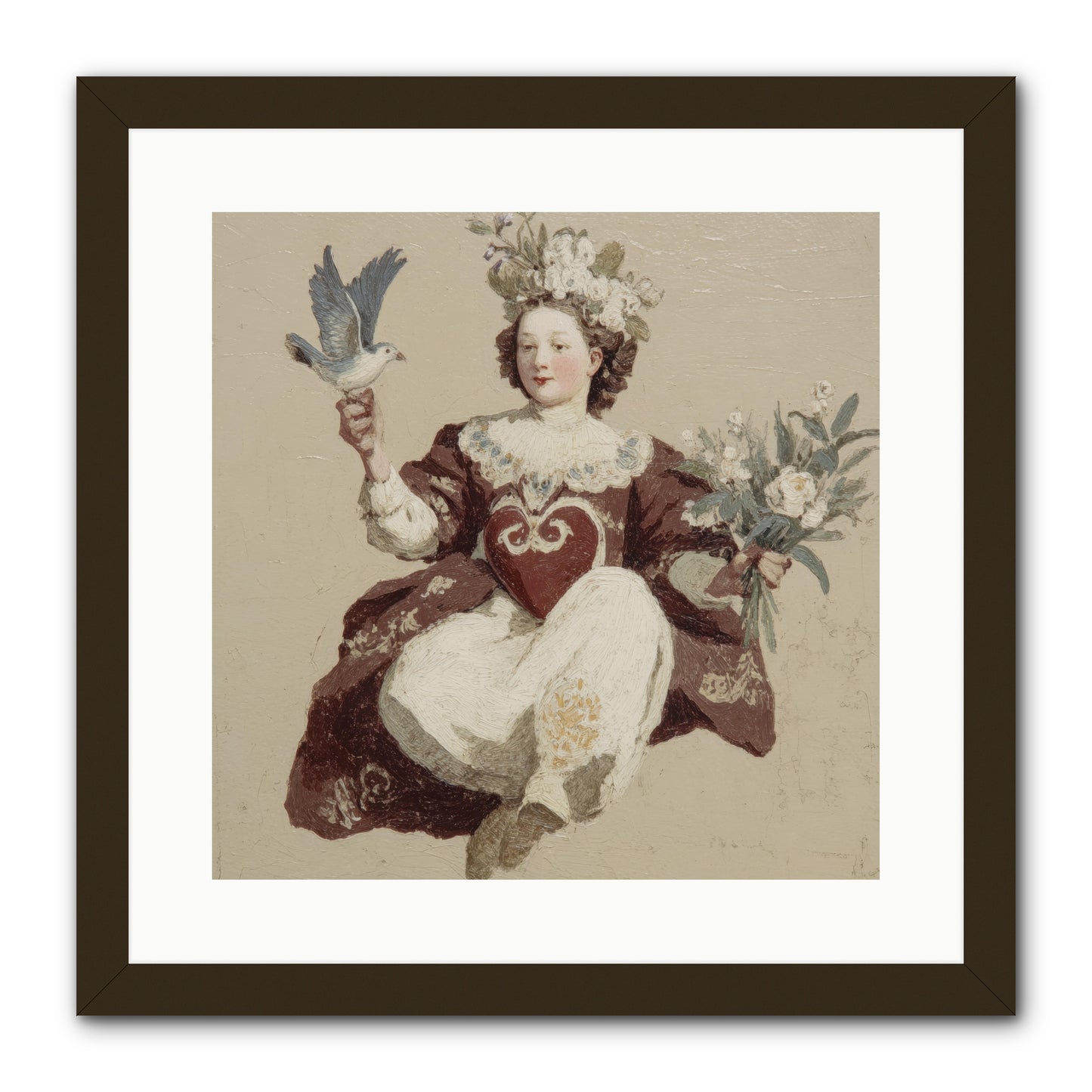 Portrait Of Love's Patient Wait -- Framed Print - Black 16x16