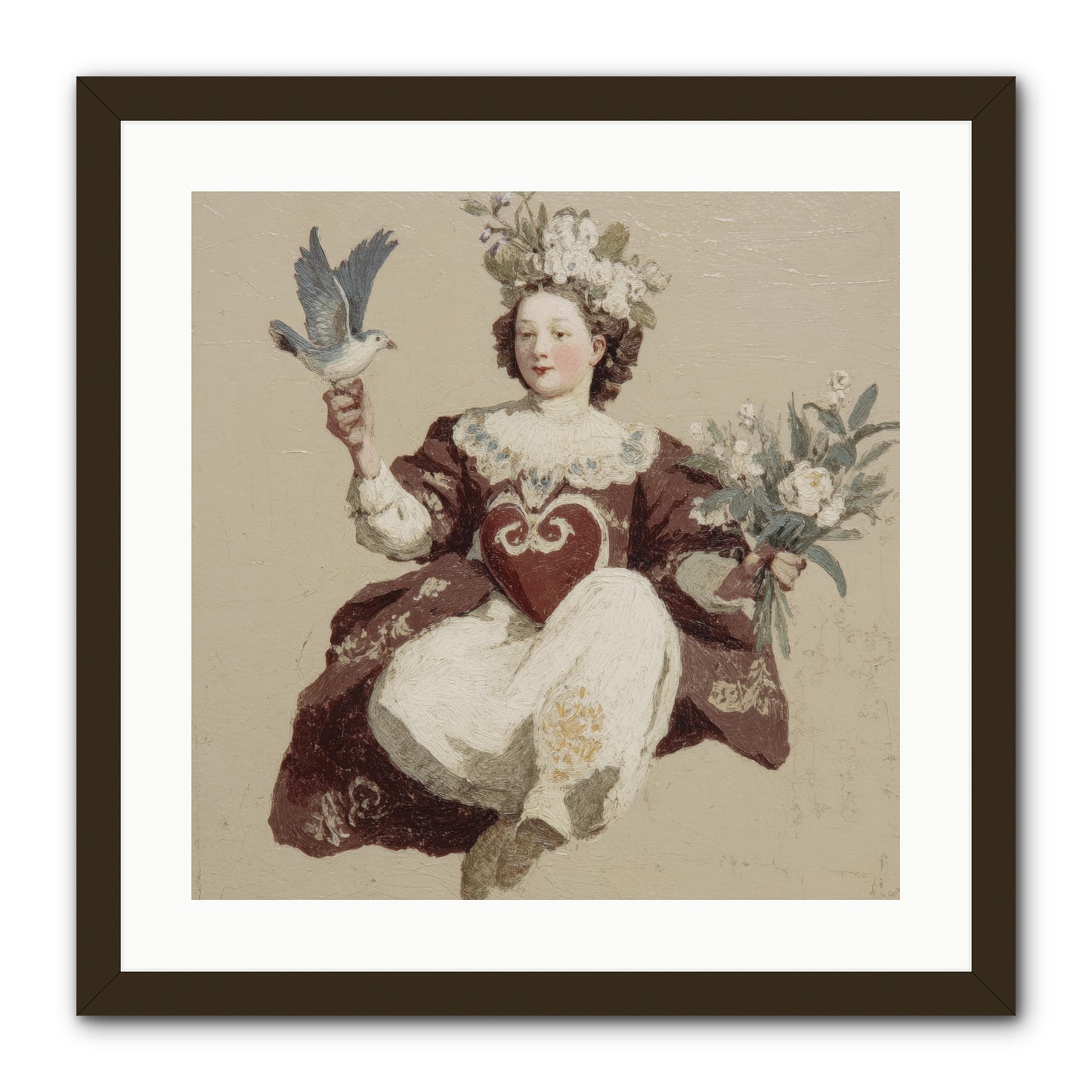 Portrait Of Love's Patient Wait -- Framed Print - Black 20x20