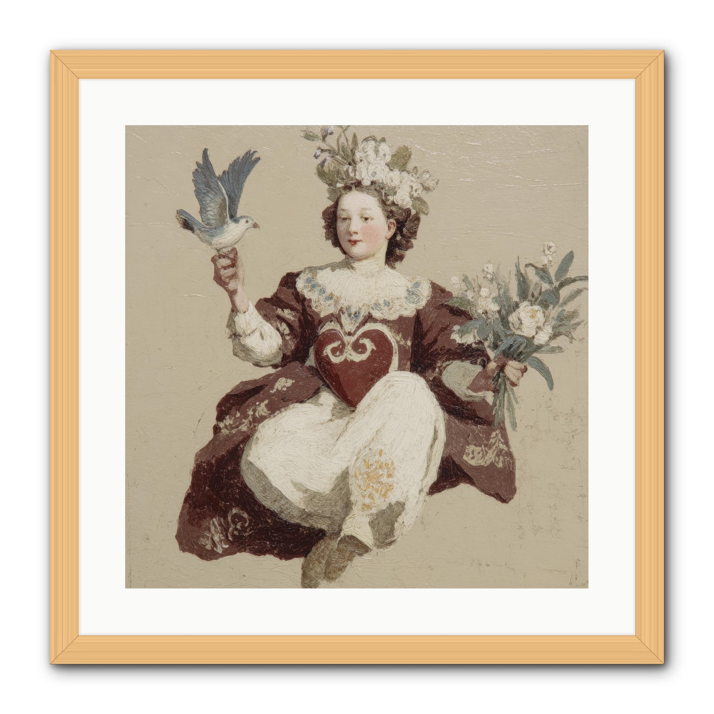 Portrait Of Love's Patient Wait -- Framed Print - Natural 20x20