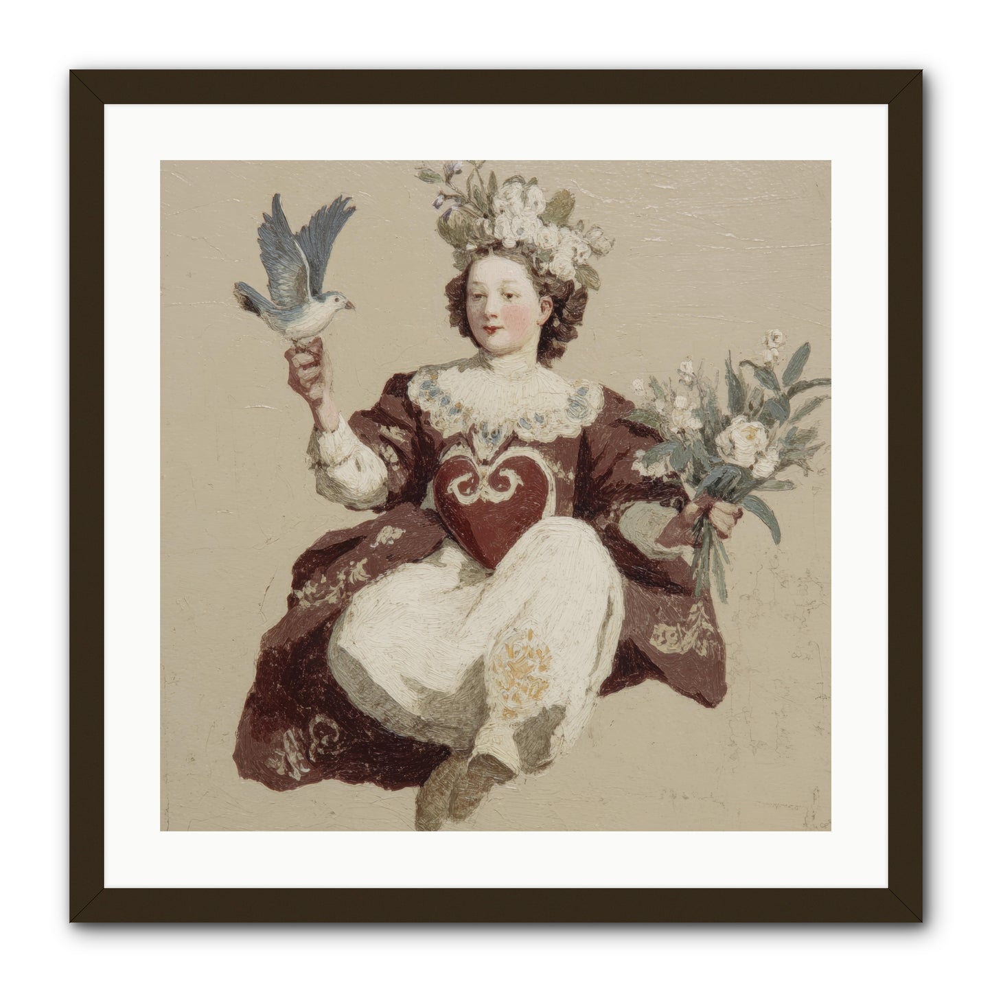Portrait Of Love's Patient Wait -- Framed Print - Black 24x24