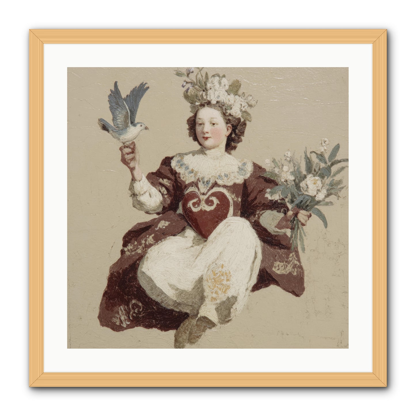 Portrait Of Love's Patient Wait -- Framed Print - Natural 24x24