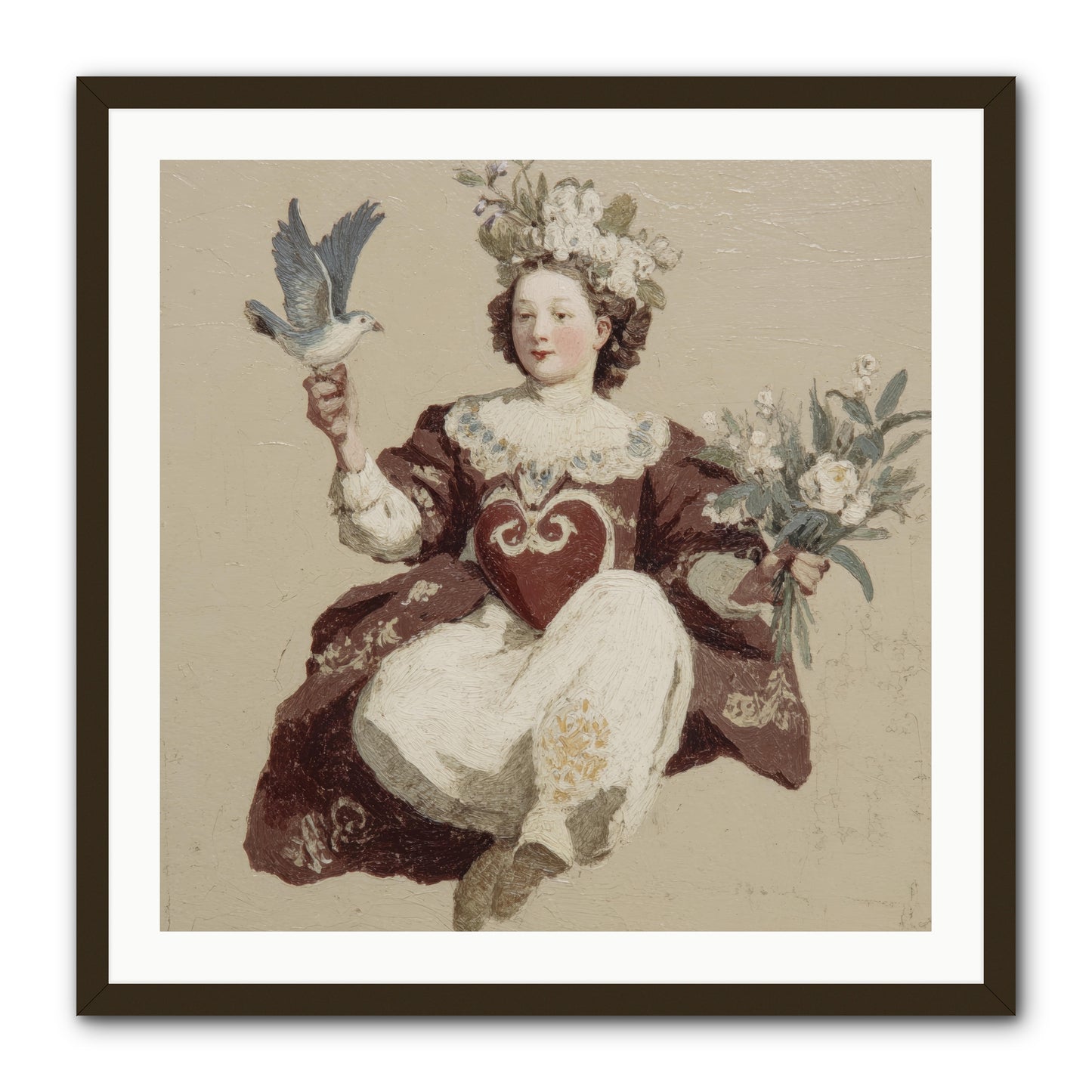Portrait Of Love's Patient Wait -- Framed Print - Black 30x30