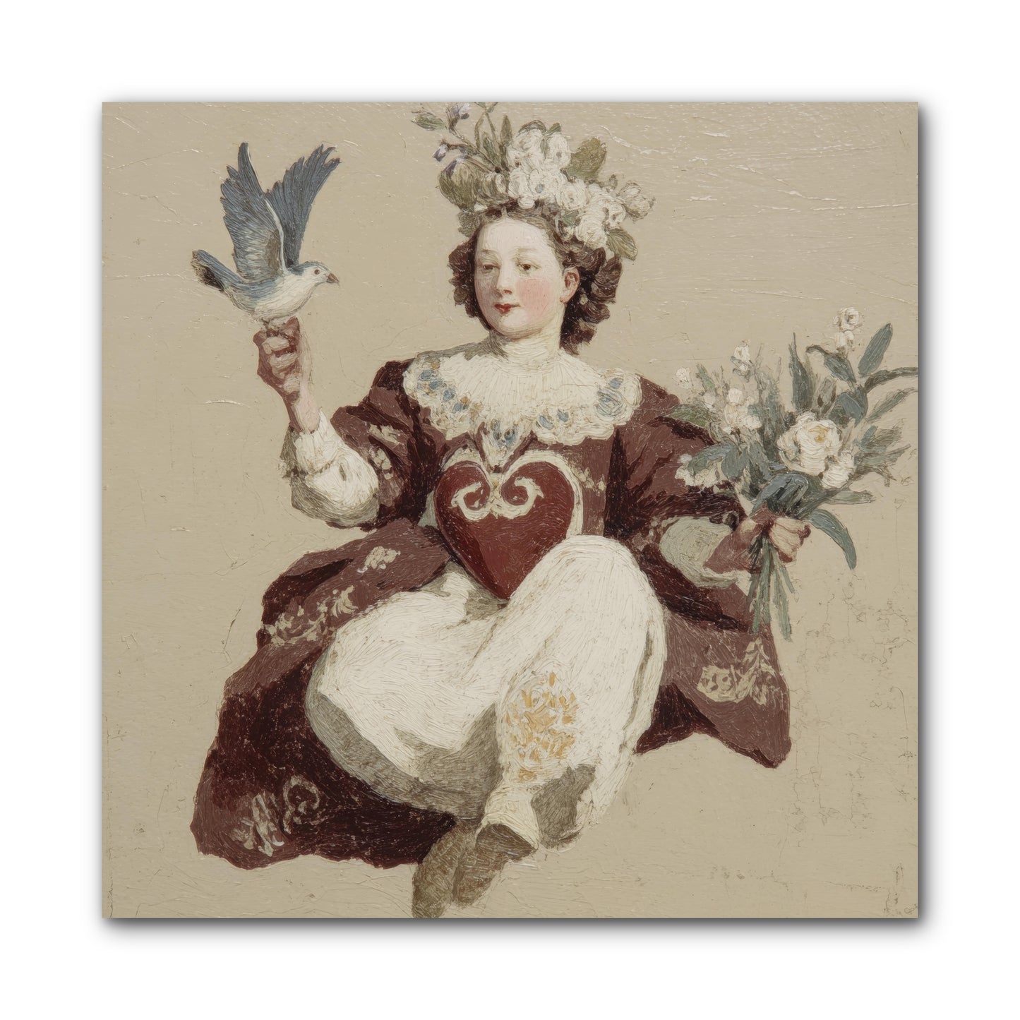 Portrait Of Love's Patient Wait -- Wrapped Canvas 10x10