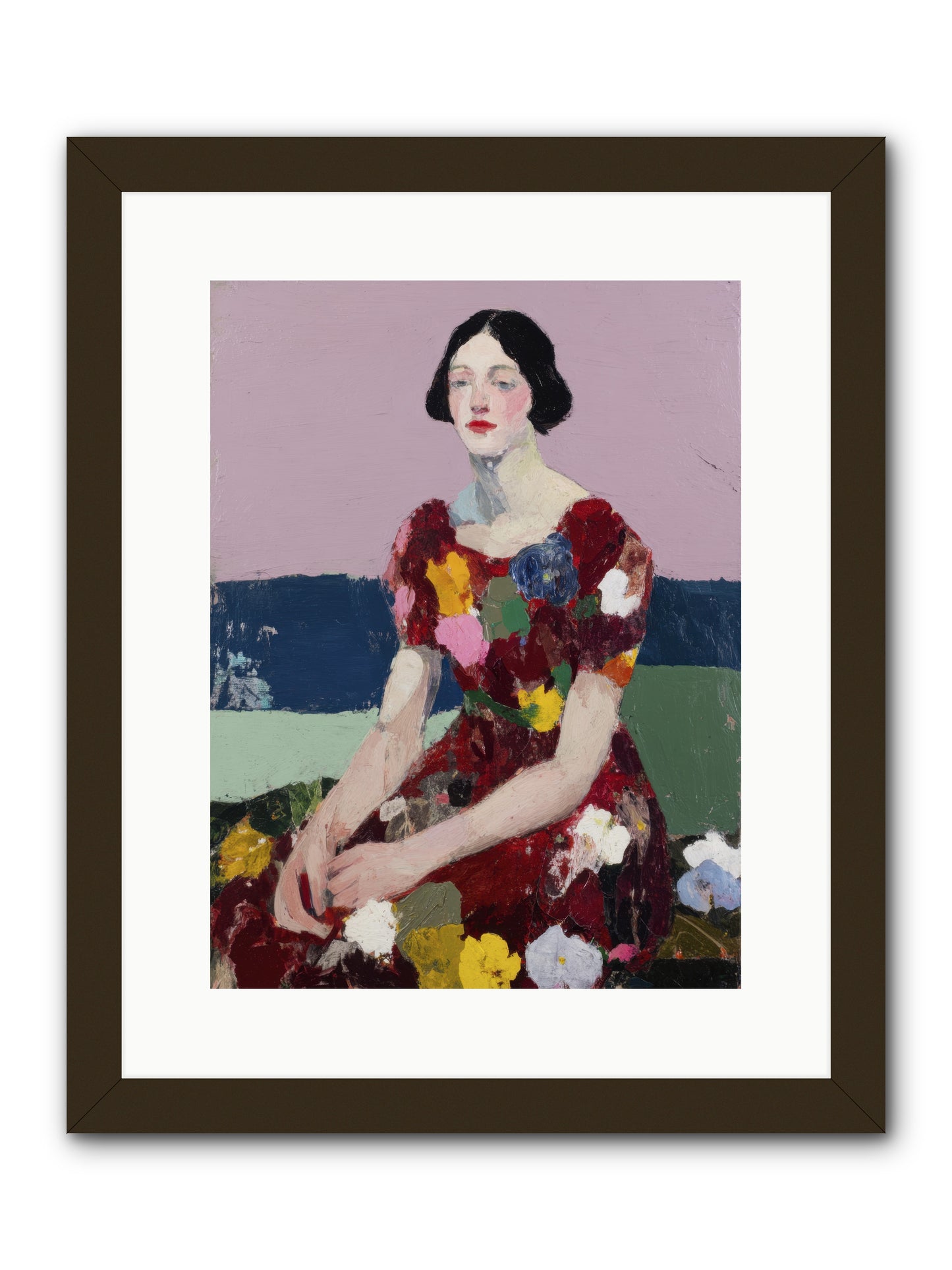 Portrait in Bloom -- Framed Print - Black 12x16
