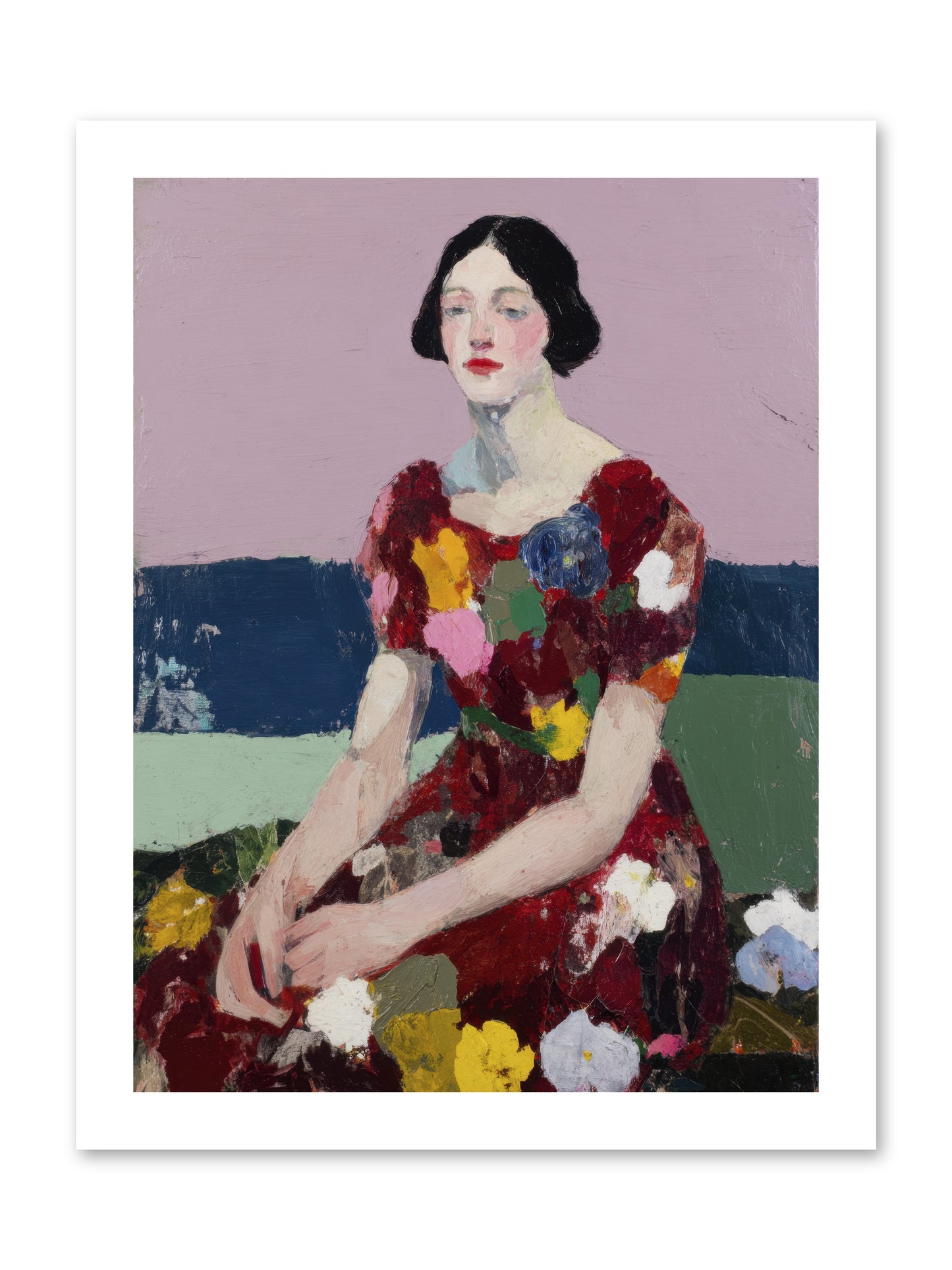 Portrait in Bloom -- Loose Canvas Print 12x16