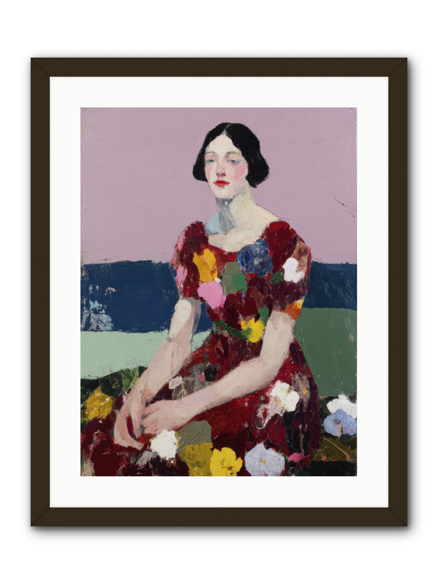 Portrait in Bloom -- Framed Print - Black 18x24