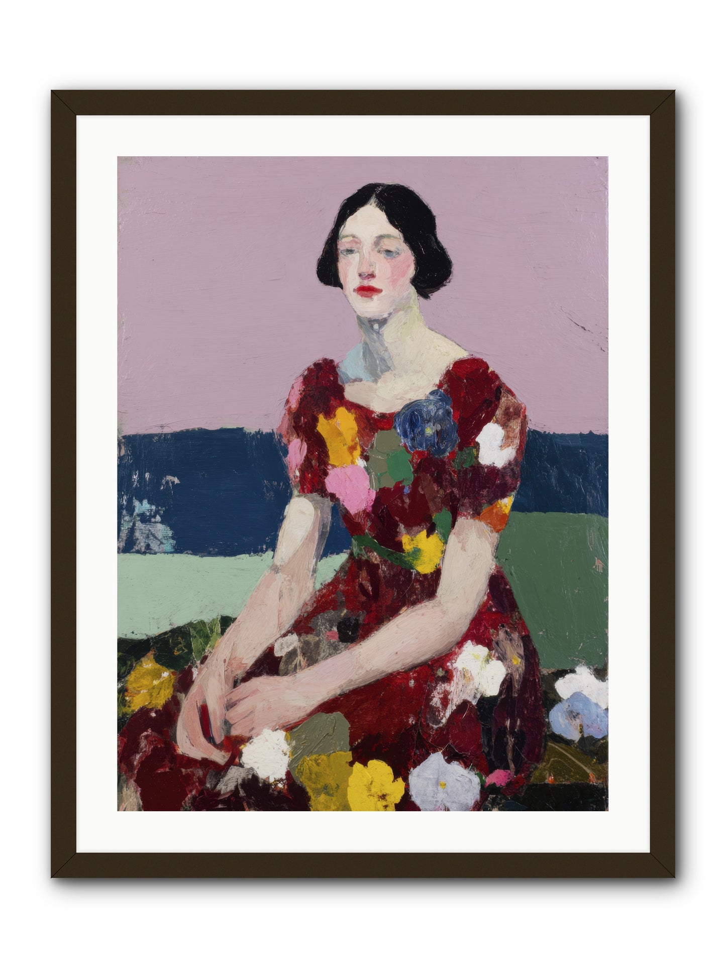 Portrait in Bloom -- Framed Print - Black 24x32
