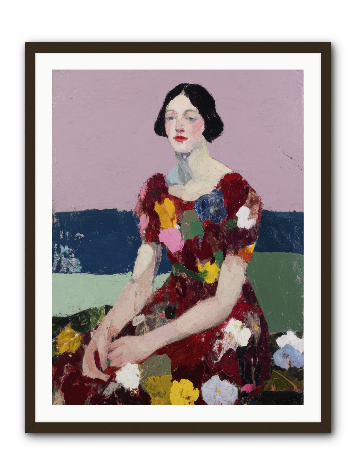 Portrait in Bloom -- Framed Print - Black 30x40