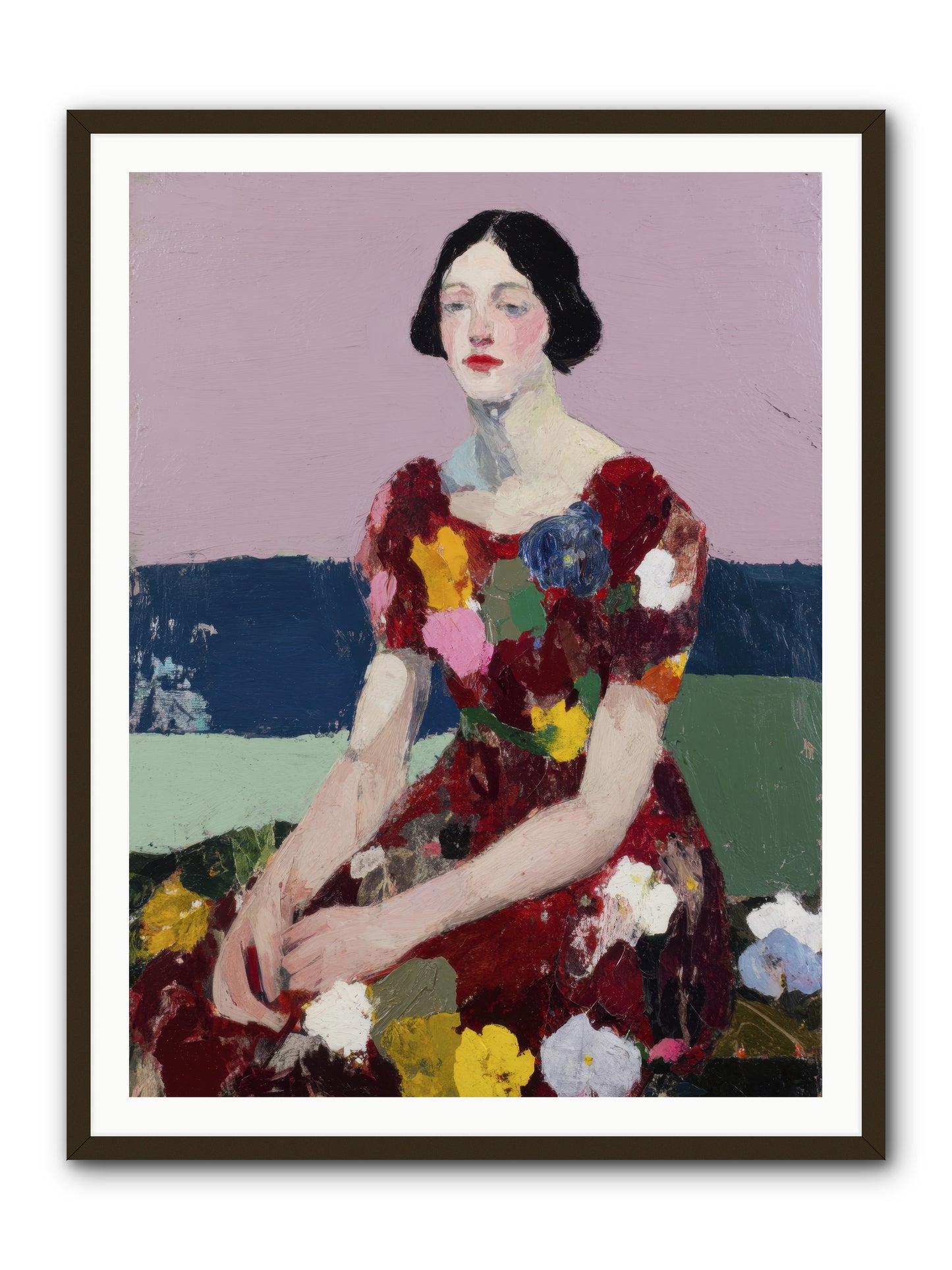 Portrait in Bloom -- Framed Print - Black 36x48
