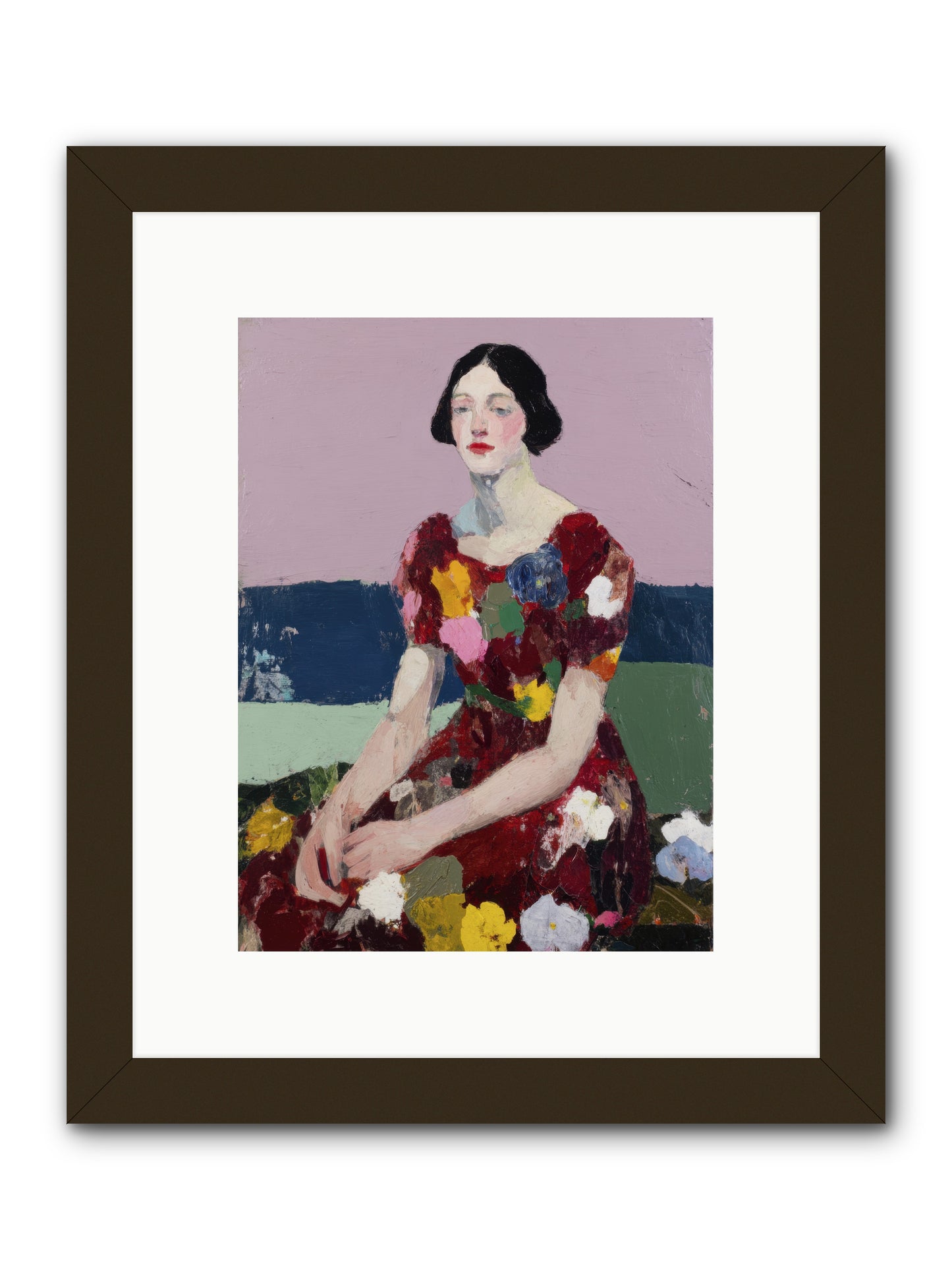 Portrait in Bloom -- Framed Print - Black 9x12