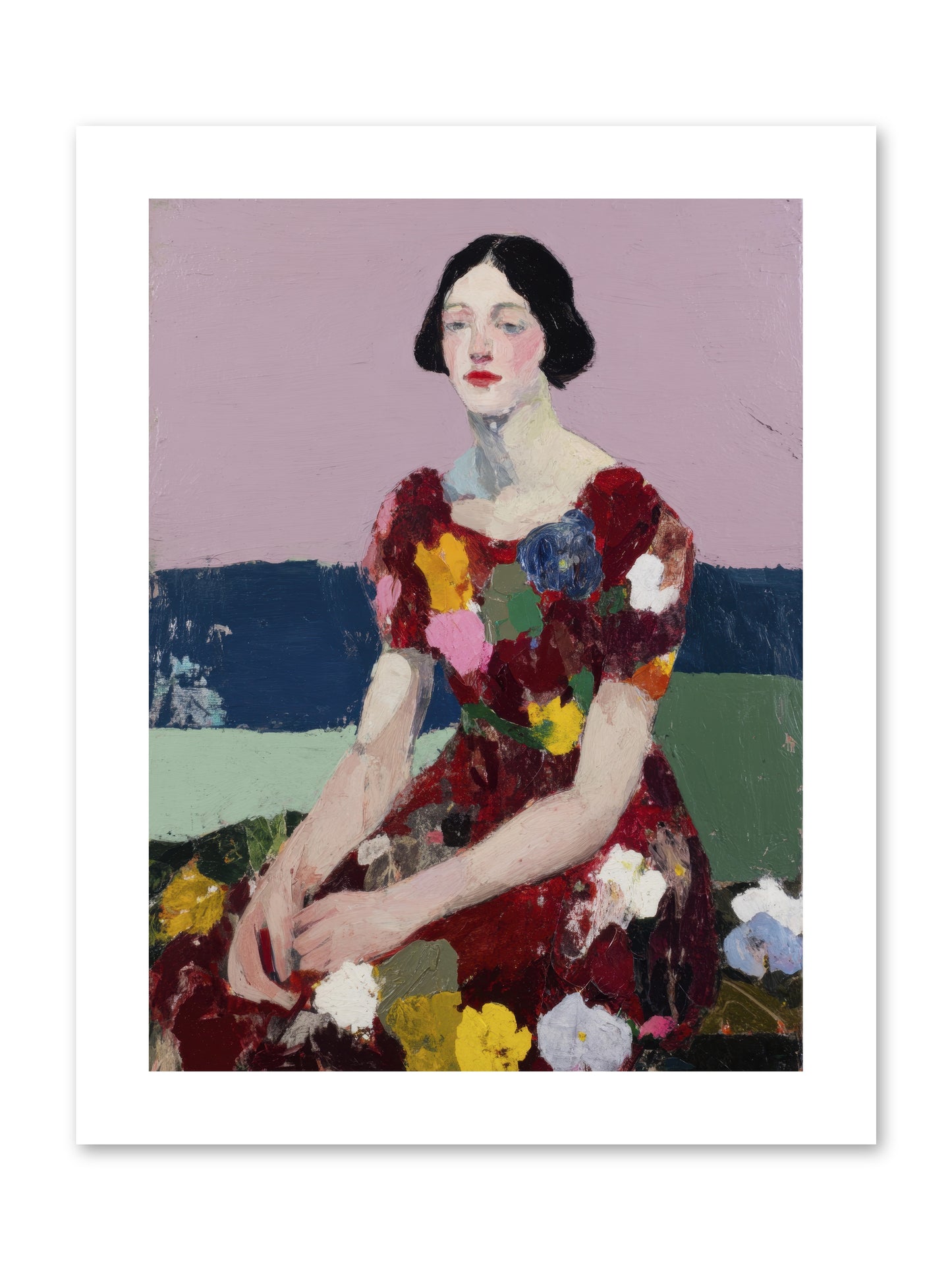 Portrait in Bloom -- Loose Canvas Print 9x12