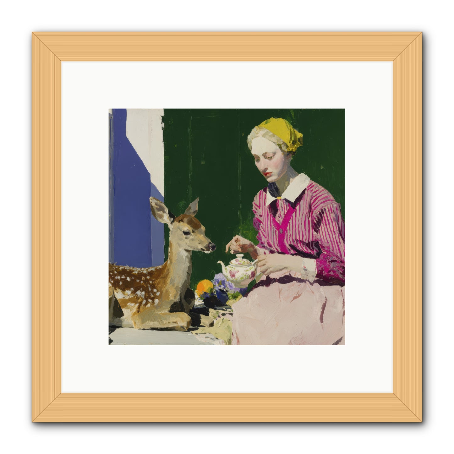 Portrait in Stolen Moments -- Framed Print - Natural 10x10