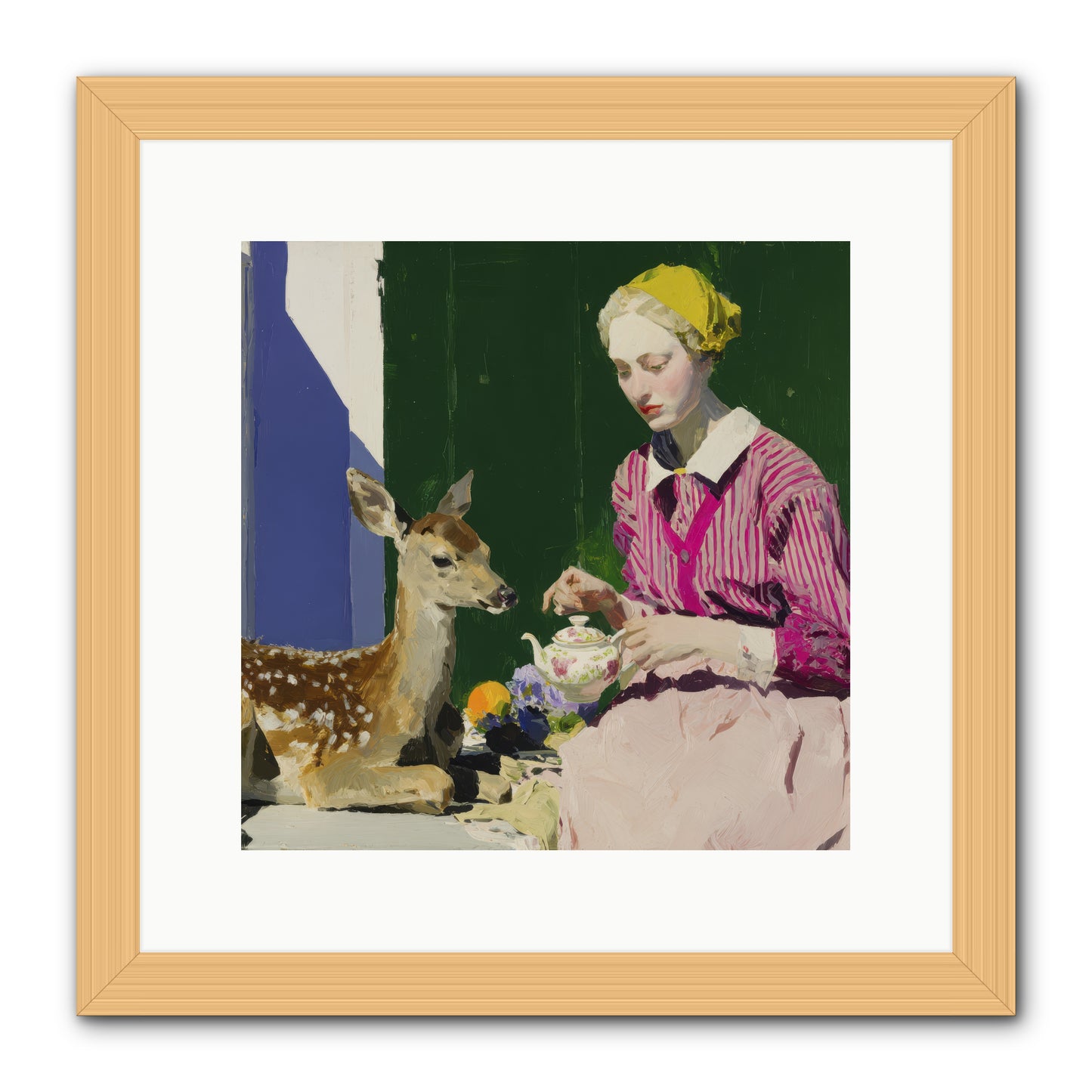 Portrait in Stolen Moments -- Framed Print - Natural 12x12