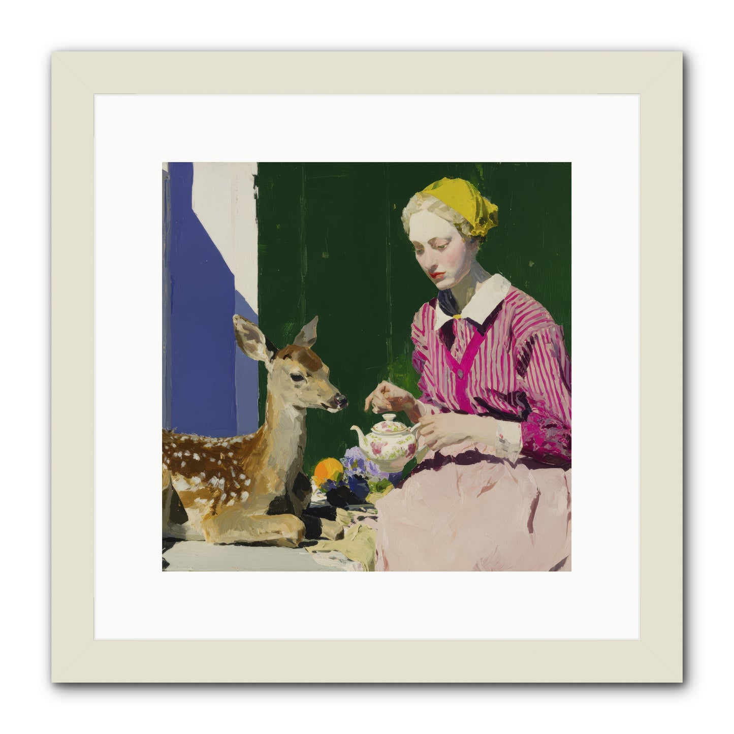 Portrait in Stolen Moments -- Framed Print - White 12x12