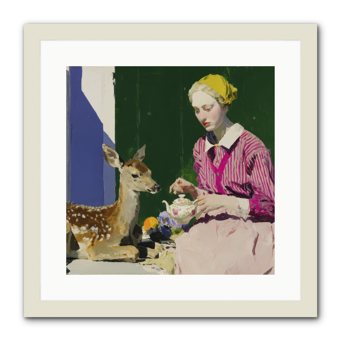 Portrait in Stolen Moments -- Framed Print - White 16x16