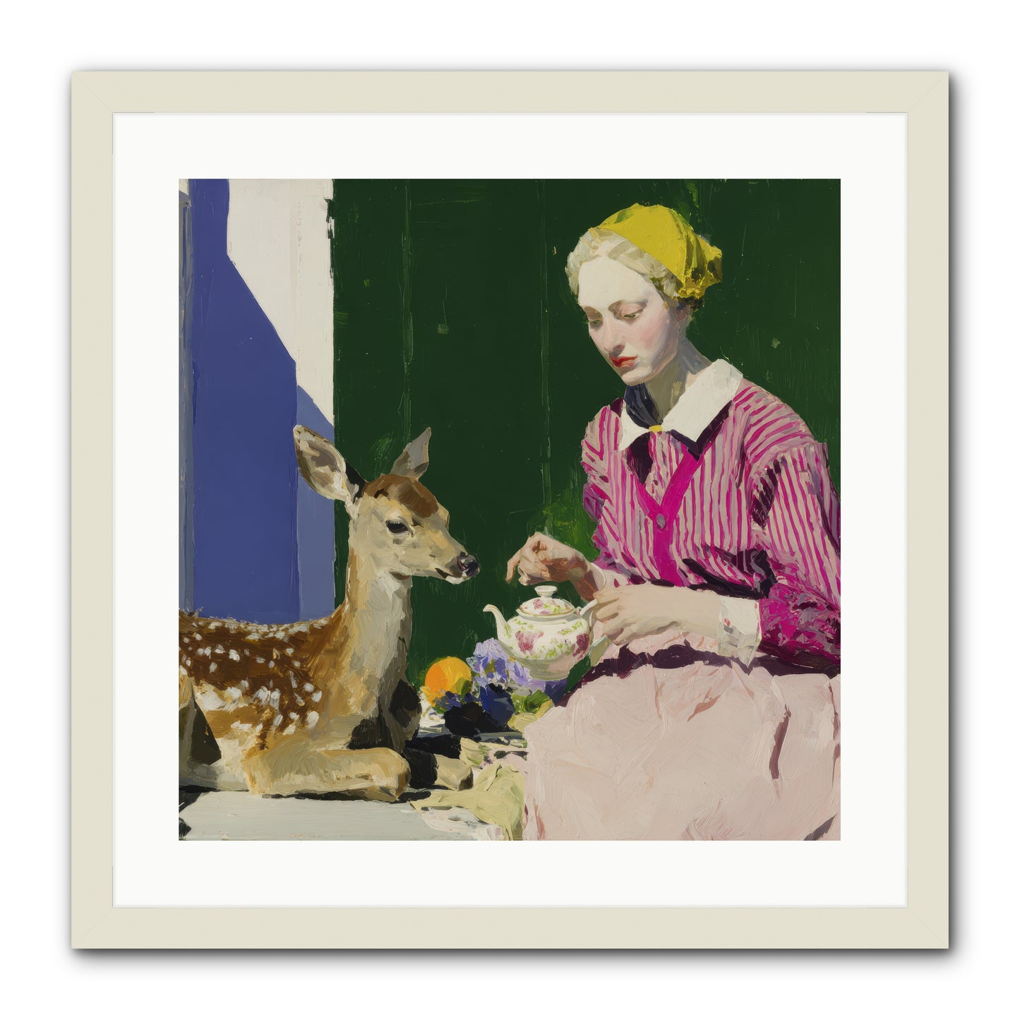 Portrait in Stolen Moments -- Framed Print - White 20x20
