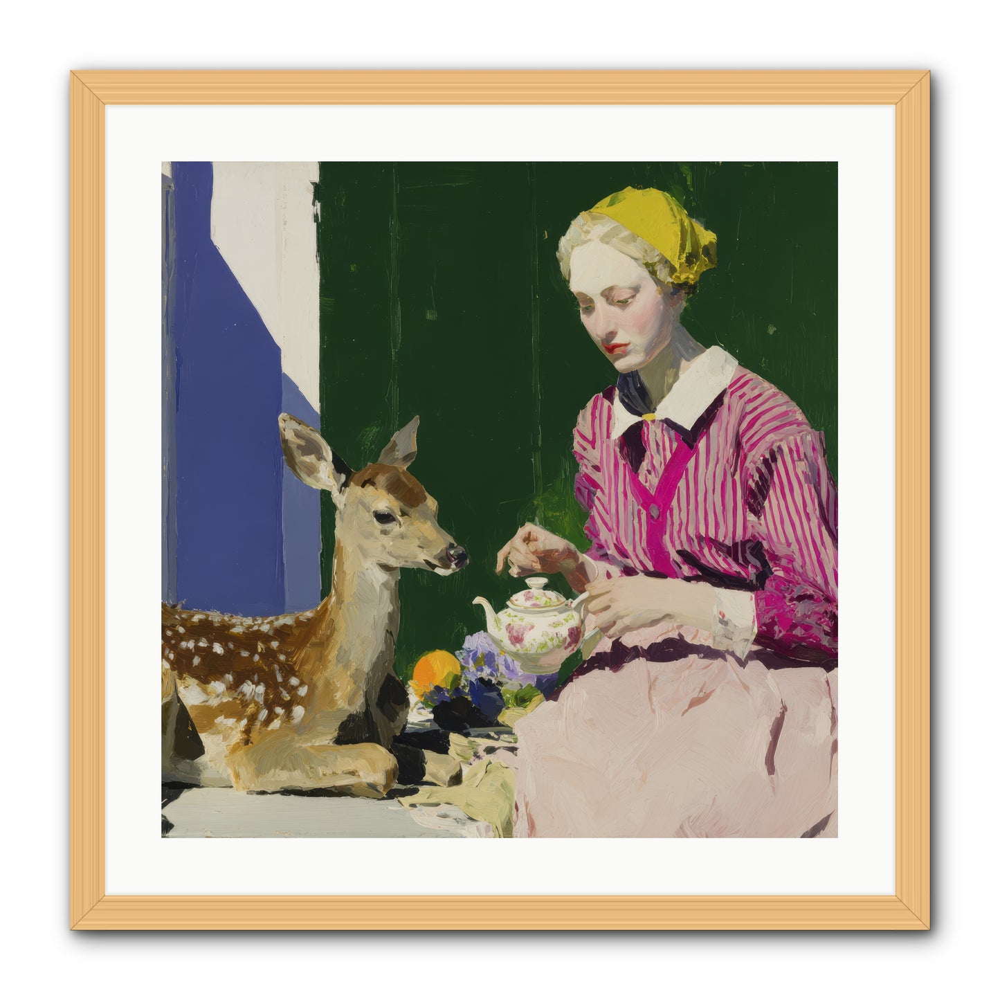 Portrait in Stolen Moments -- Framed Print - Natural 24x24
