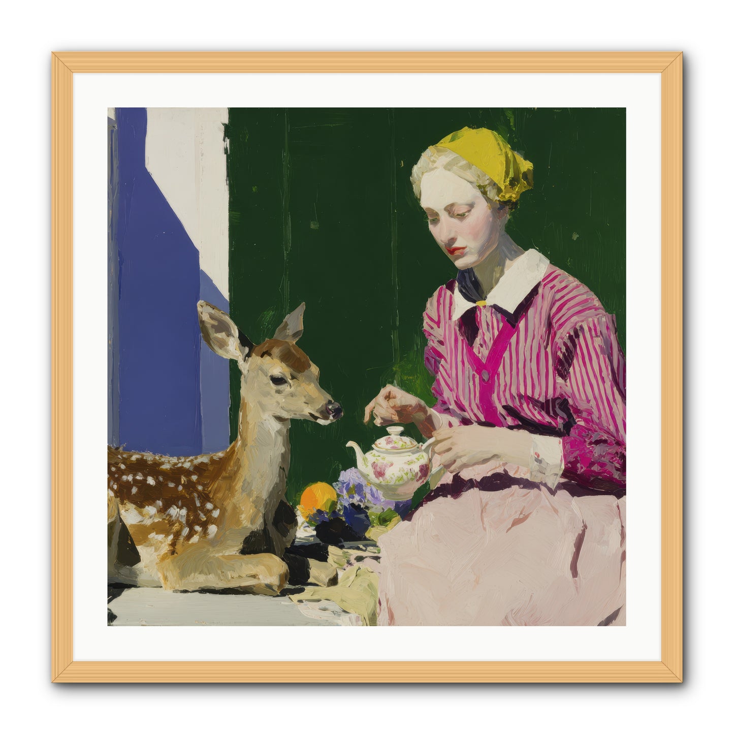 Portrait in Stolen Moments -- Framed Print - Natural 30x30