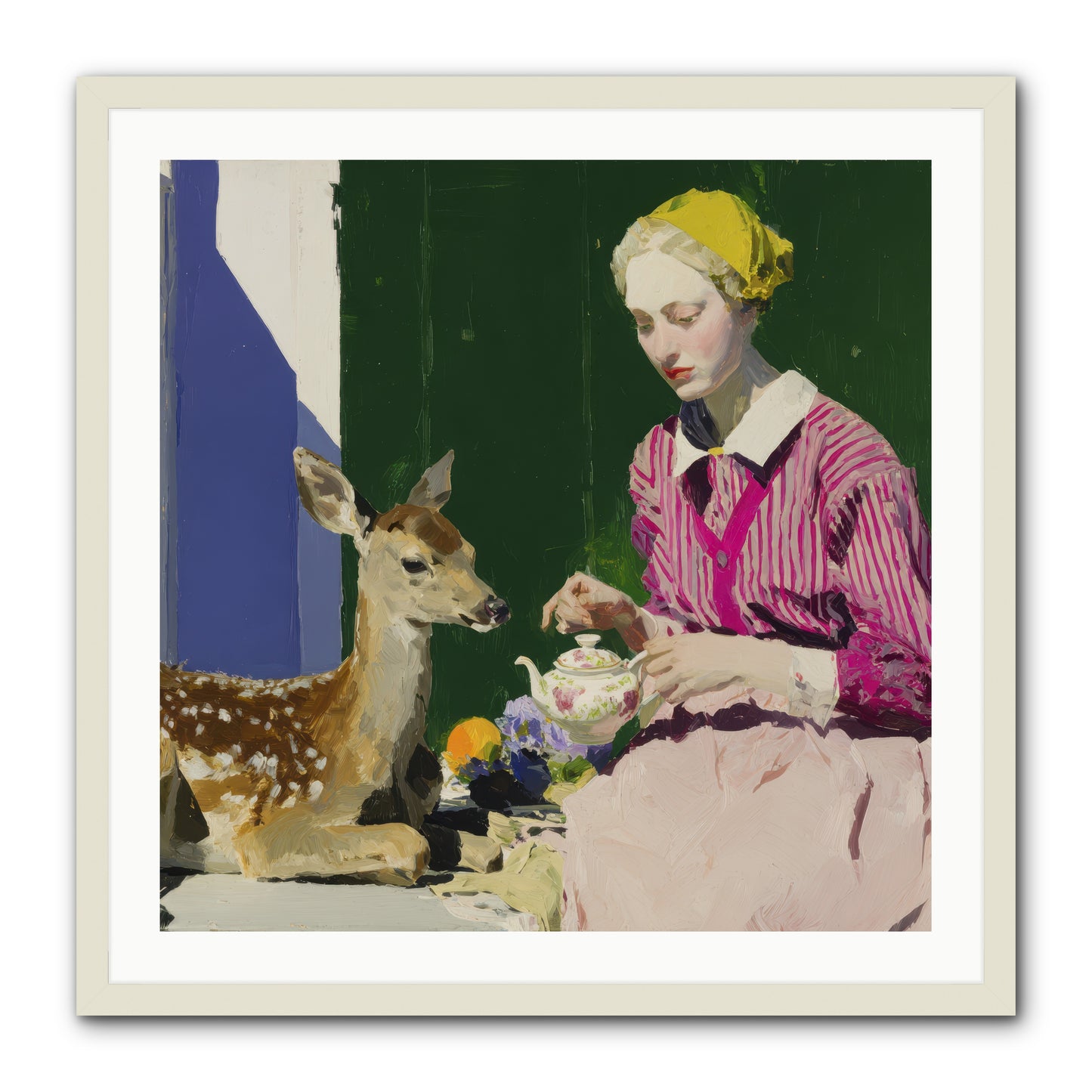 Portrait in Stolen Moments -- Framed Print - White 30x30