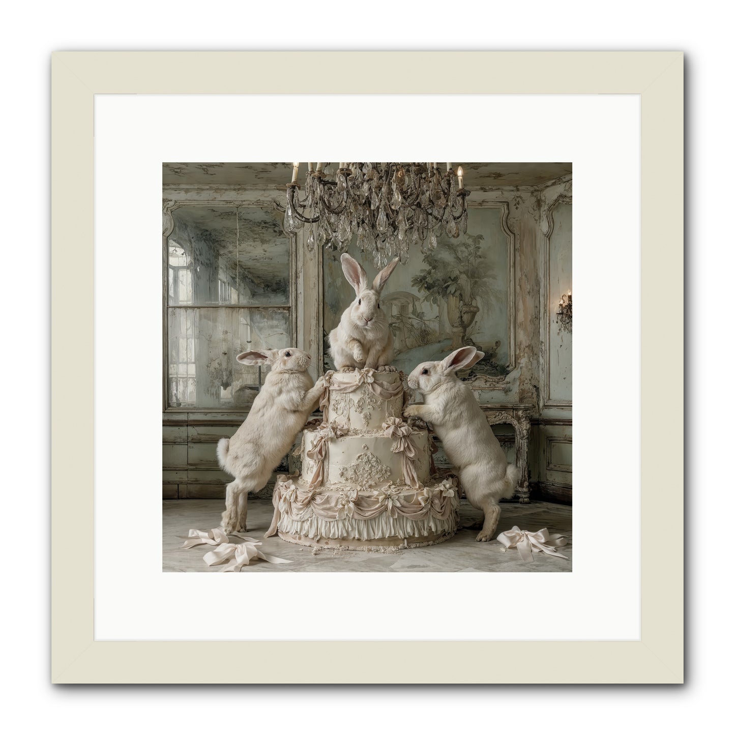 Portrait in the Sugar Court -- Framed Print - White 12x12