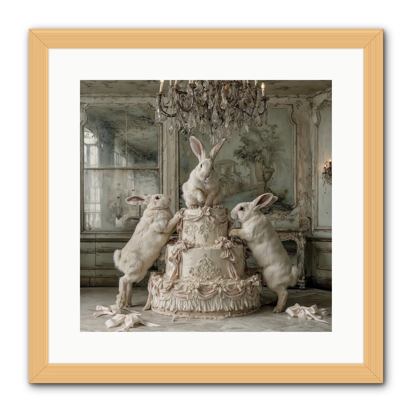 Portrait in the Sugar Court -- Framed Print - Natural 16x16
