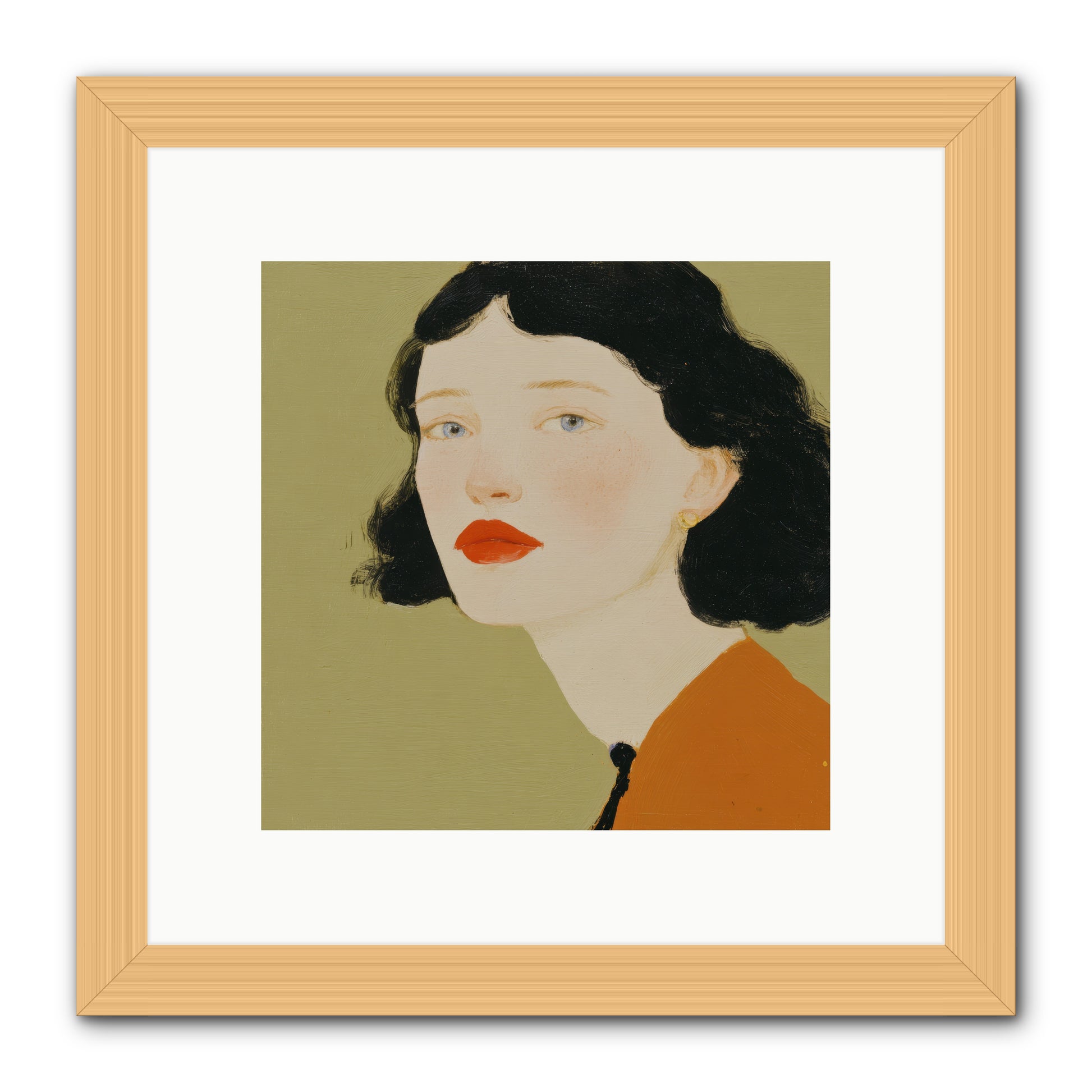 Portrait of Resolve -- Framed Print - Natural 10x10