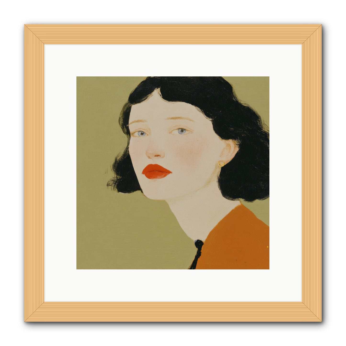 Portrait of Resolve -- Framed Print - Natural 12x12