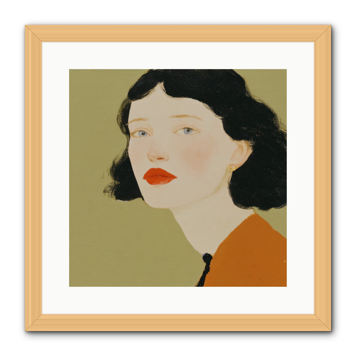 Portrait of Resolve -- Framed Print - Natural 16x16