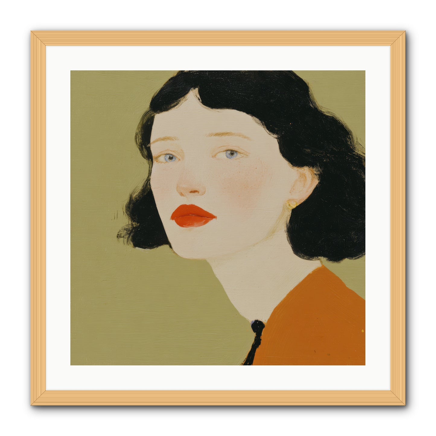Portrait of Resolve -- Framed Print - Natural 24x24