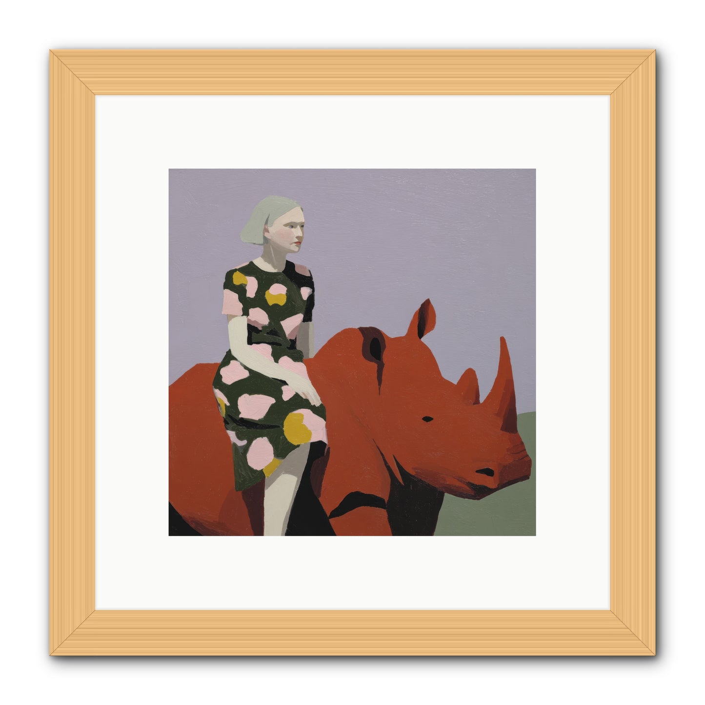 Portrait of the Fearless Traveler -- Framed Print - Natural 10x10