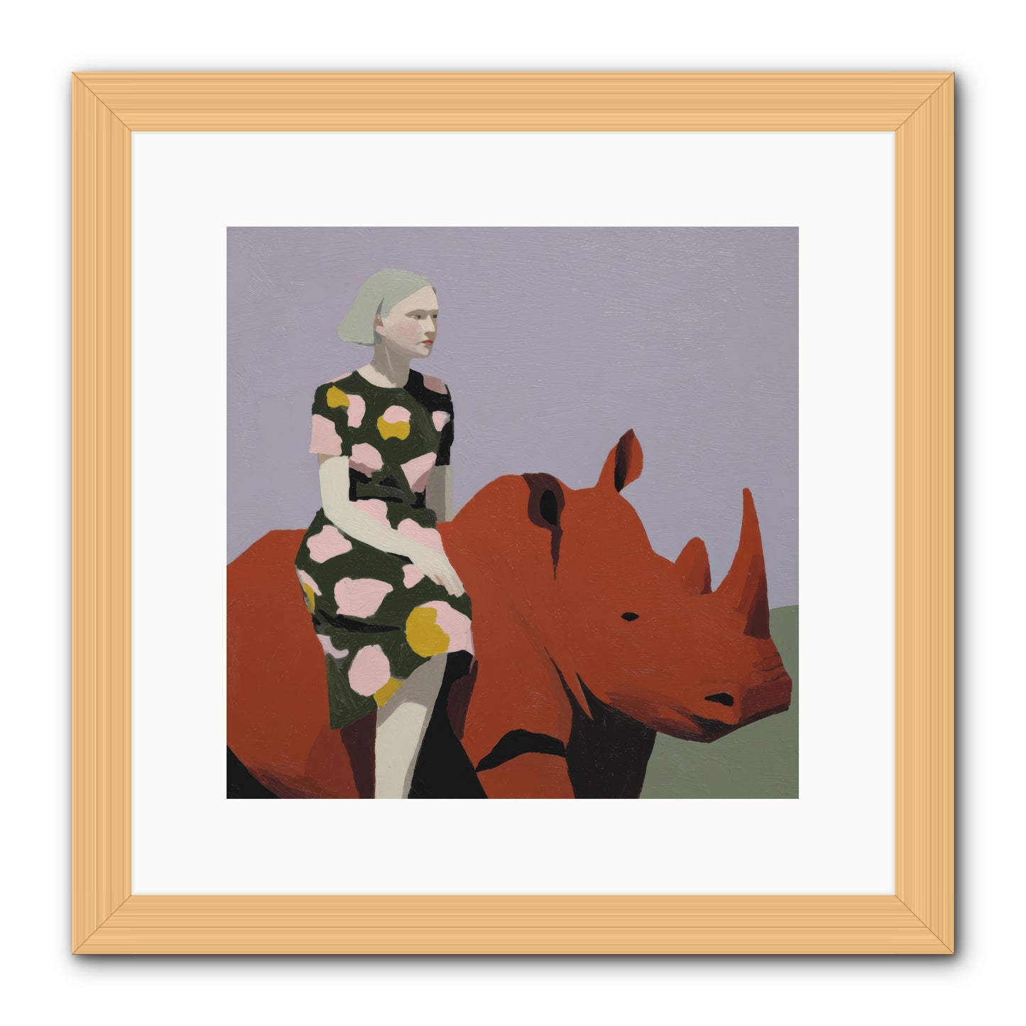 Portrait of the Fearless Traveler -- Framed Print - Natural 12x12