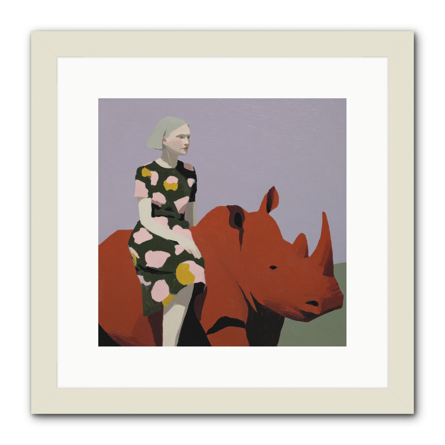 Portrait of the Fearless Traveler -- Framed Print - White 12x12