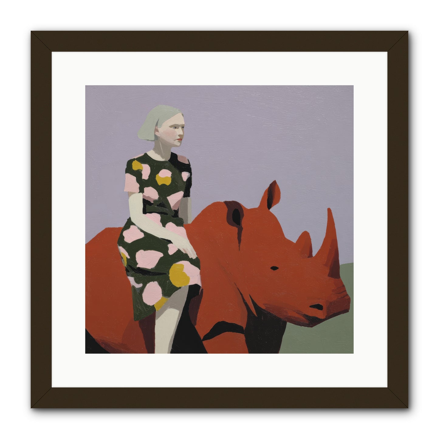 Portrait of the Fearless Traveler -- Framed Print - Black 16x16