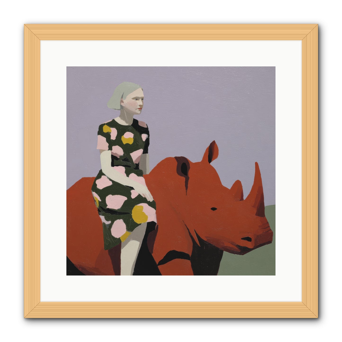 Portrait of the Fearless Traveler -- Framed Print - Natural 16x16