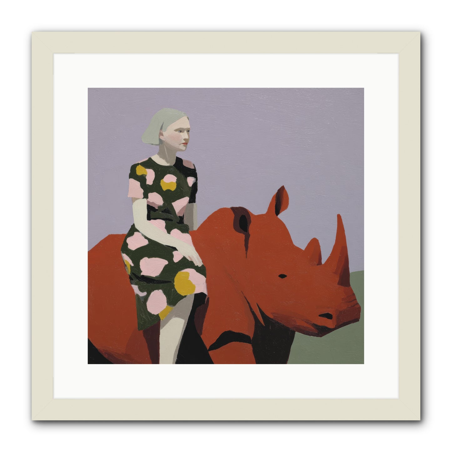 Portrait of the Fearless Traveler -- Framed Print - White 16x16